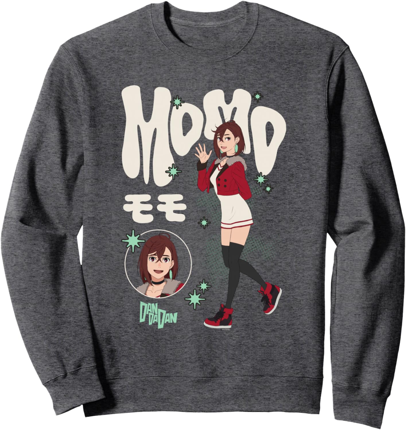 Dan Da Dan Momo Ayase Waving Hand Kawaii Anime Sweatshirt