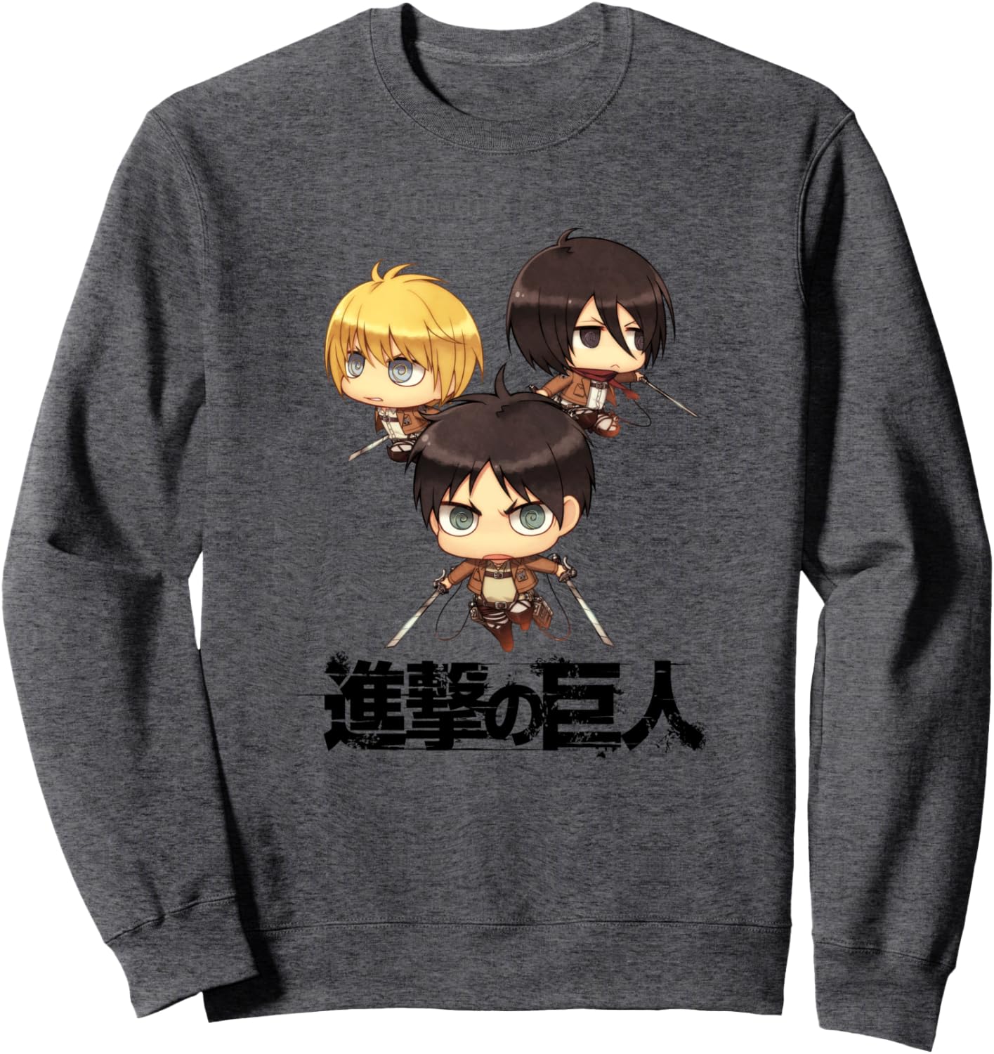 Attack on Titan Season 2 Cute Chibi Trio AOT Anime Sweatshirt