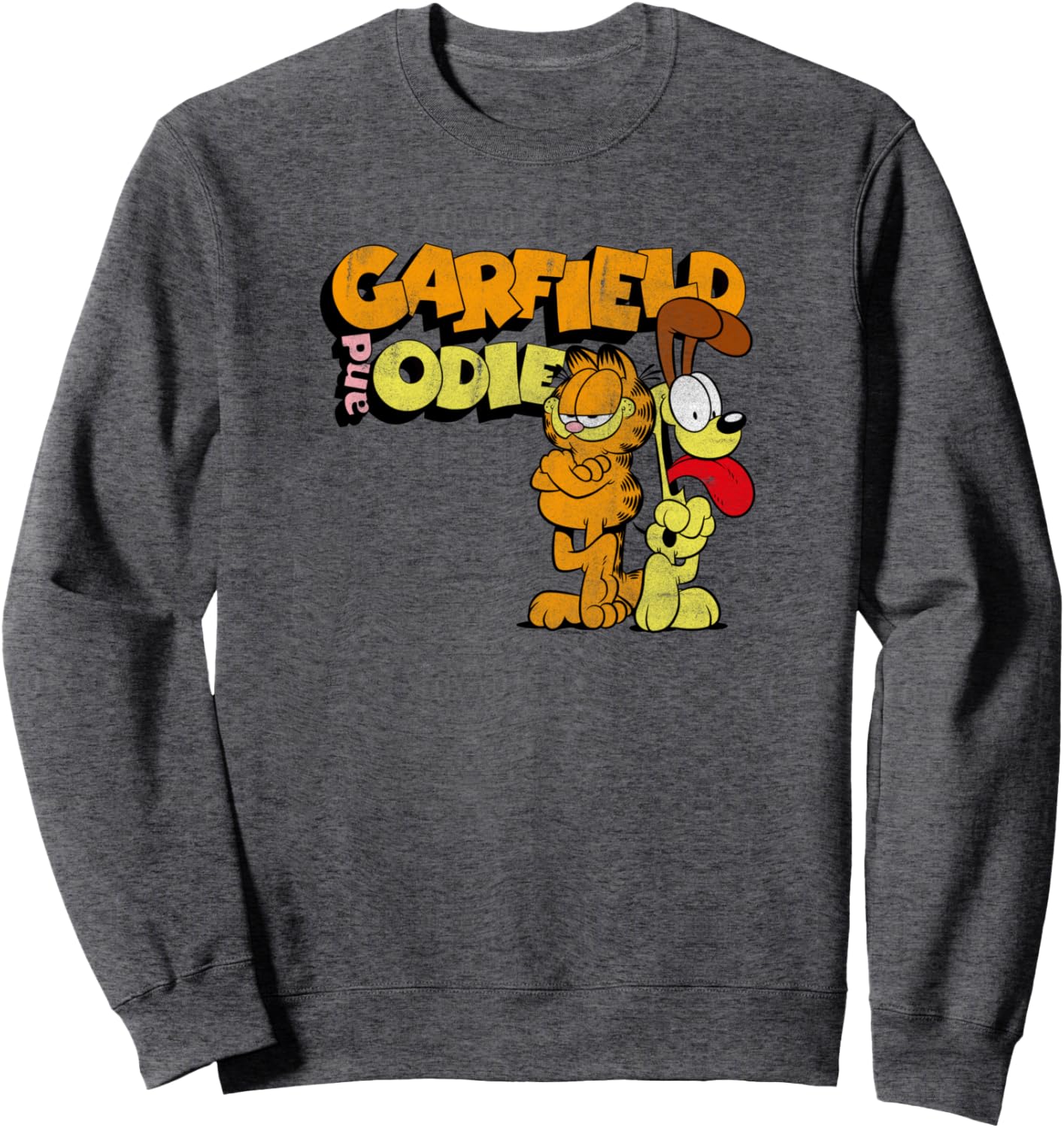 Garfield Distressed Garfield and Odie Cartoon Cat Sweatshirt
