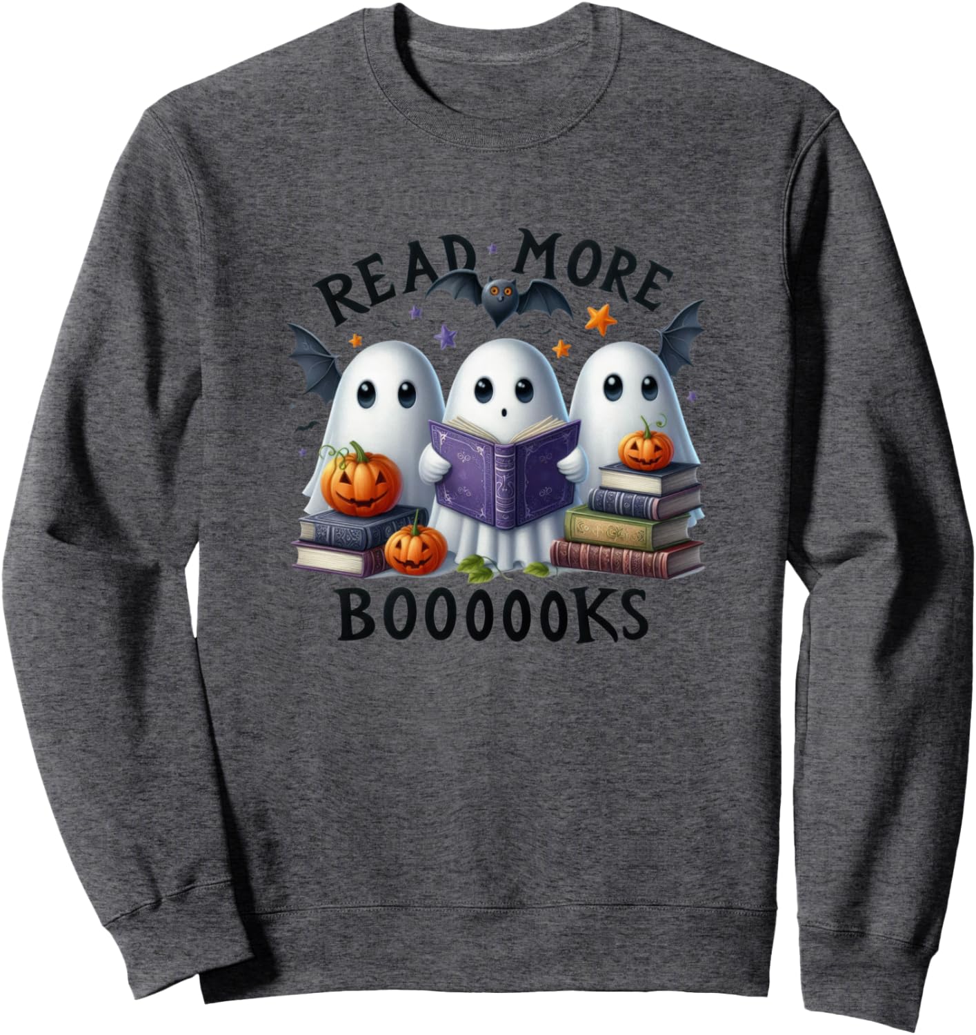 Read More Books, Ghost, Spooky Vibes Halloween Sweatshirt