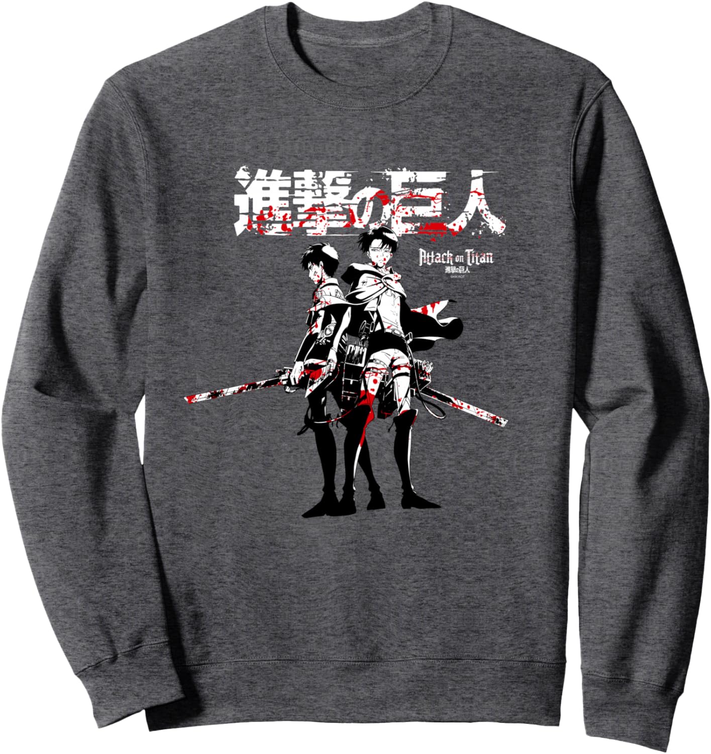 Attack on Titan Levi and Eren Sword Blood Splatter AOT Anime Sweatshirt