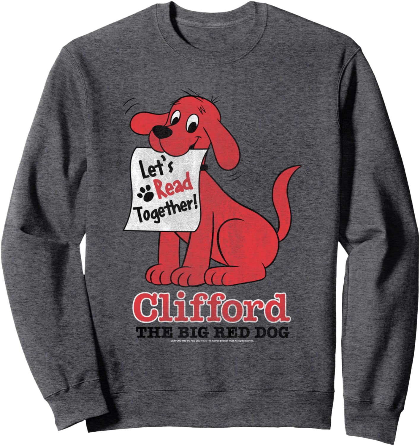 Clifford the Big Red Dog Let's Read Together Vintage Book Sweatshirt