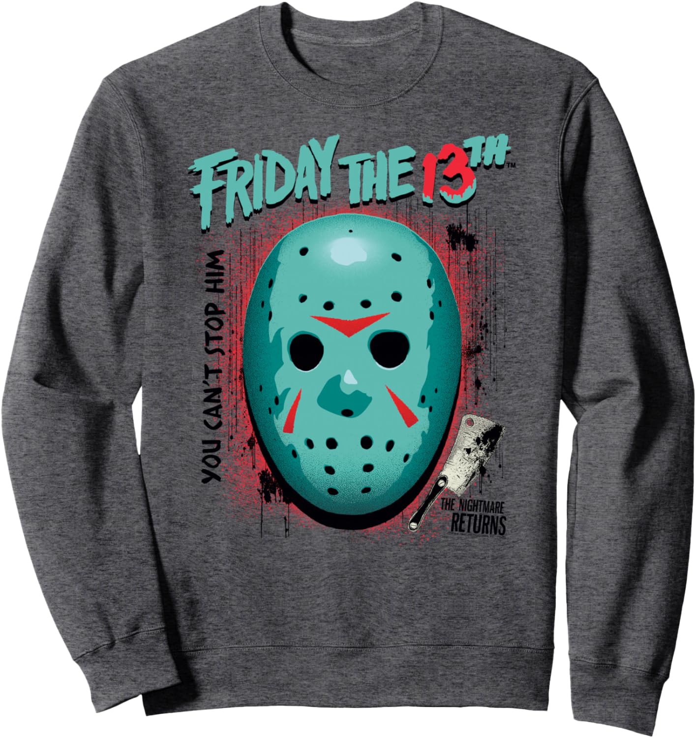 Friday the 13th Blue Mask and Axe Summerween Horror Sweatshirt