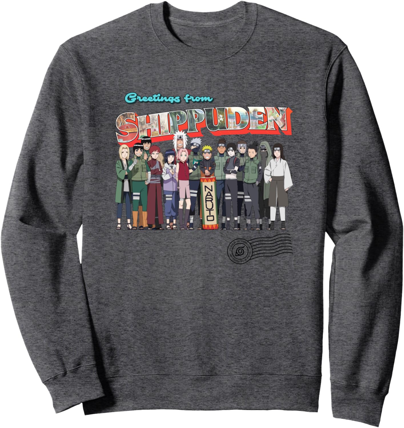 Naruto Shippuden Greetings Hidden Leaf Destination Anime Sweatshirt