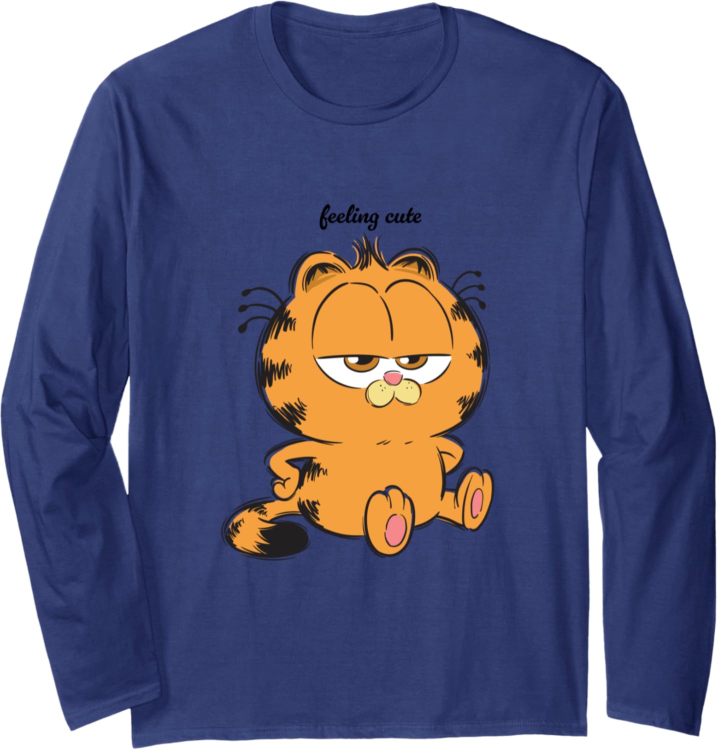 Garfield Feeling Cute Moody Chibi Pose Long Sleeve