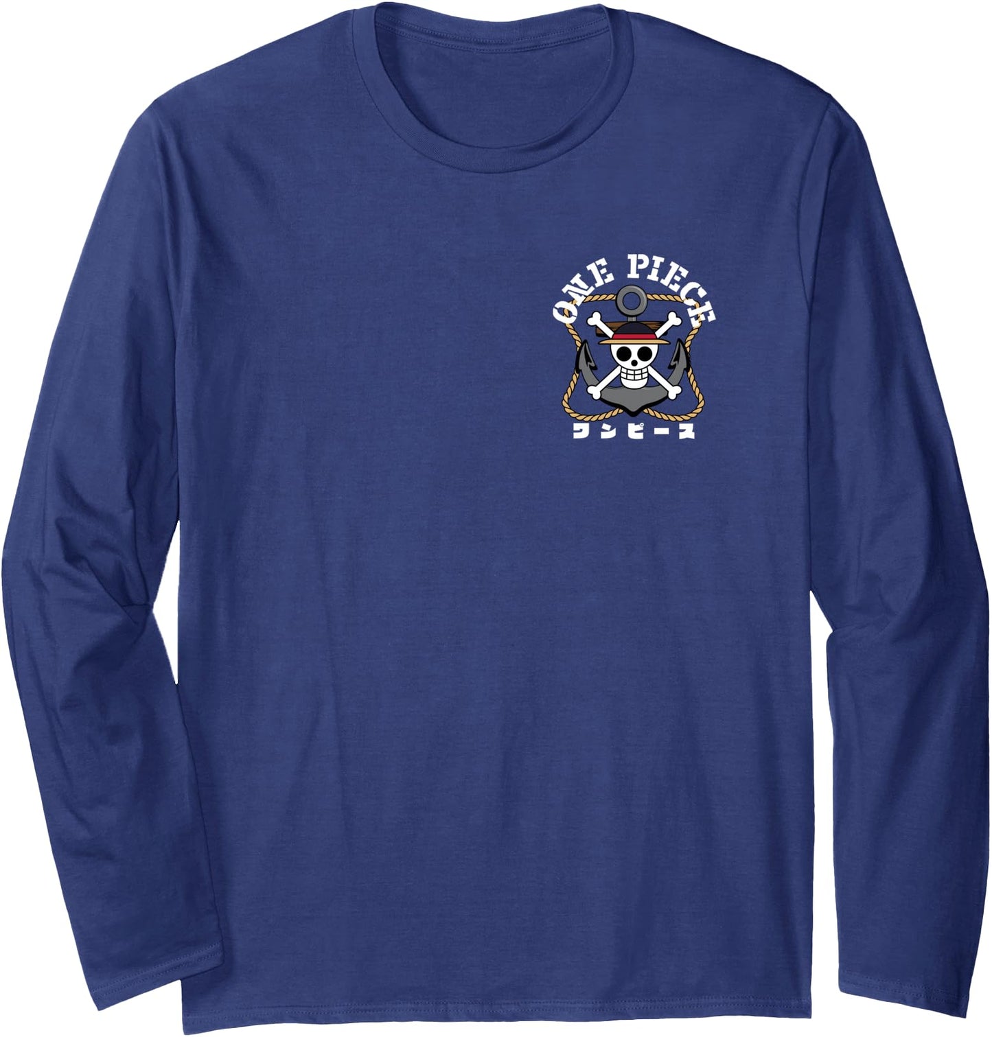One Piece Anime Front and Back Anchor Logo and Crew Items Long Sleeve