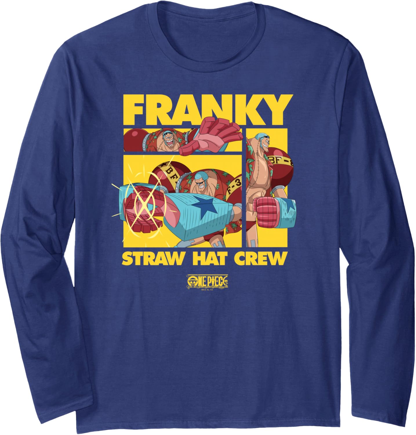One Piece Anime Straw Hat Crew Franky Collage Long Sleeve