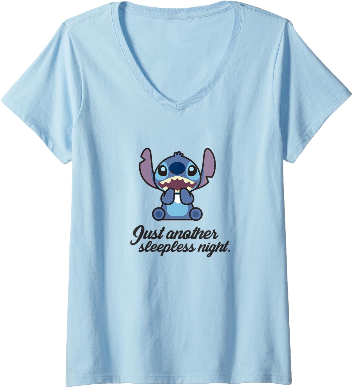 Disney Lilo & Stitch Just Another Sleepless Night Chibi V-Neck