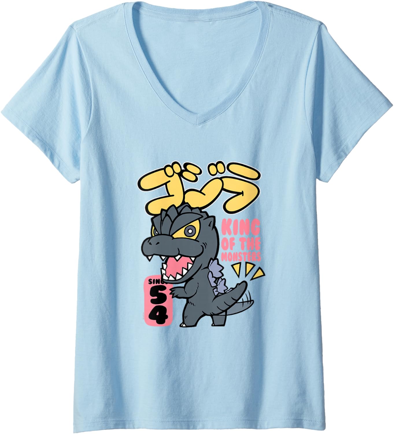 Womens Godzilla Chibi King Of The Monsters V-Neck