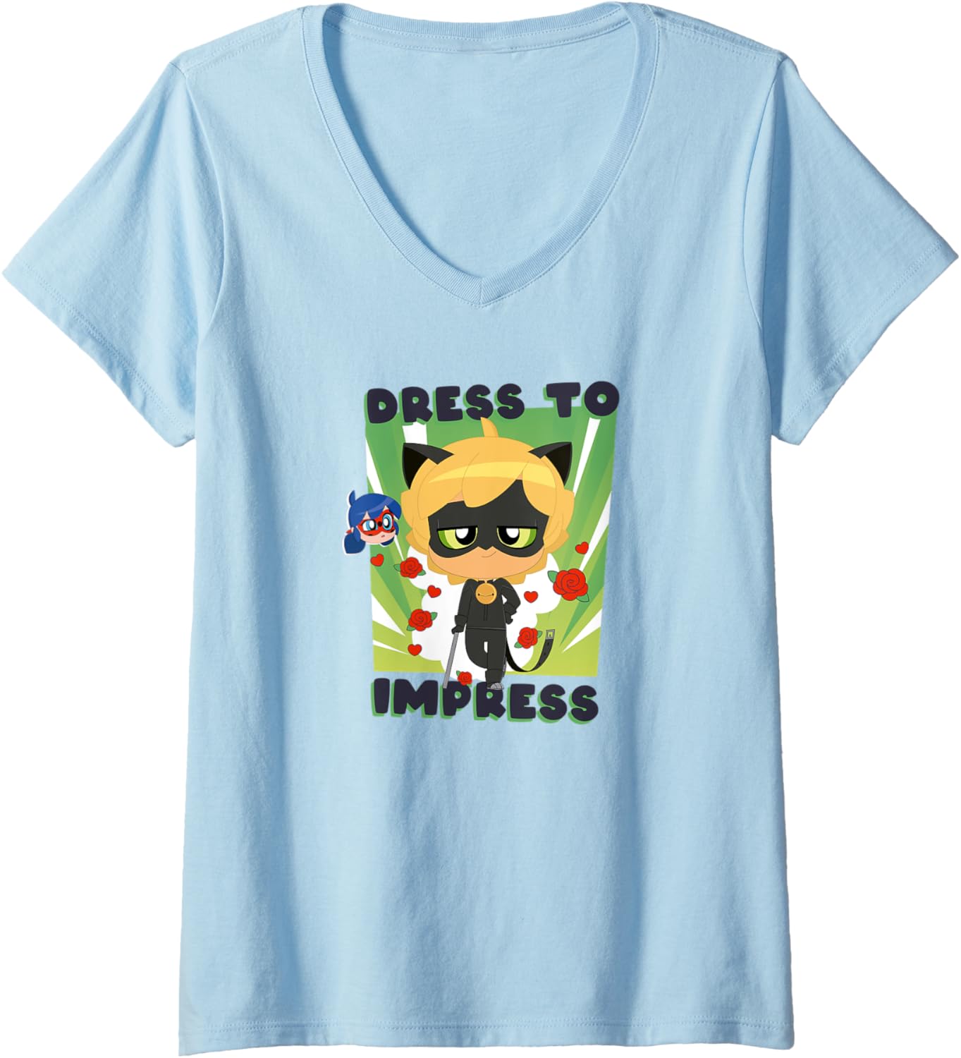 Womens Miraculous Ladybug Chibi Collection Dress to impress V-Neck