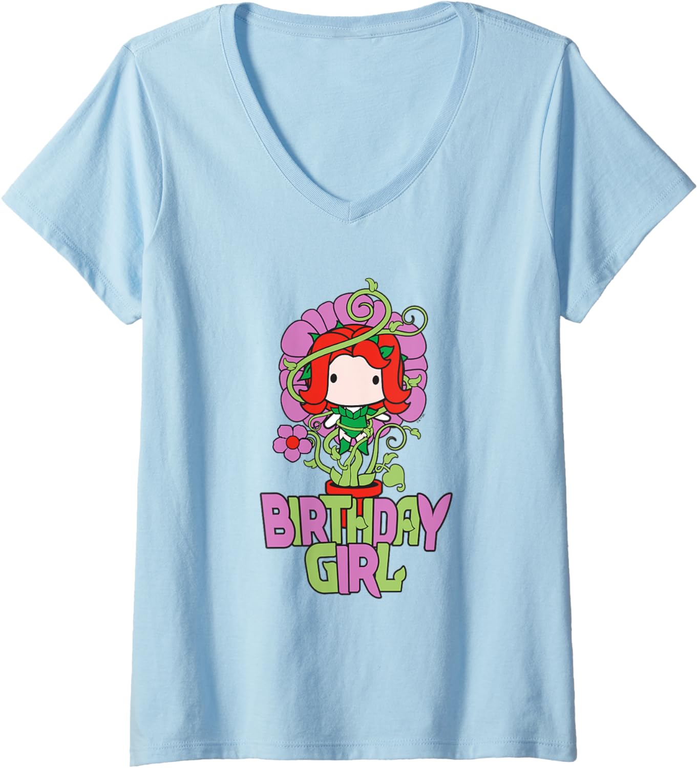 DC Comics Justice League Birthday Girl Chibi Poison Ivy V-Neck