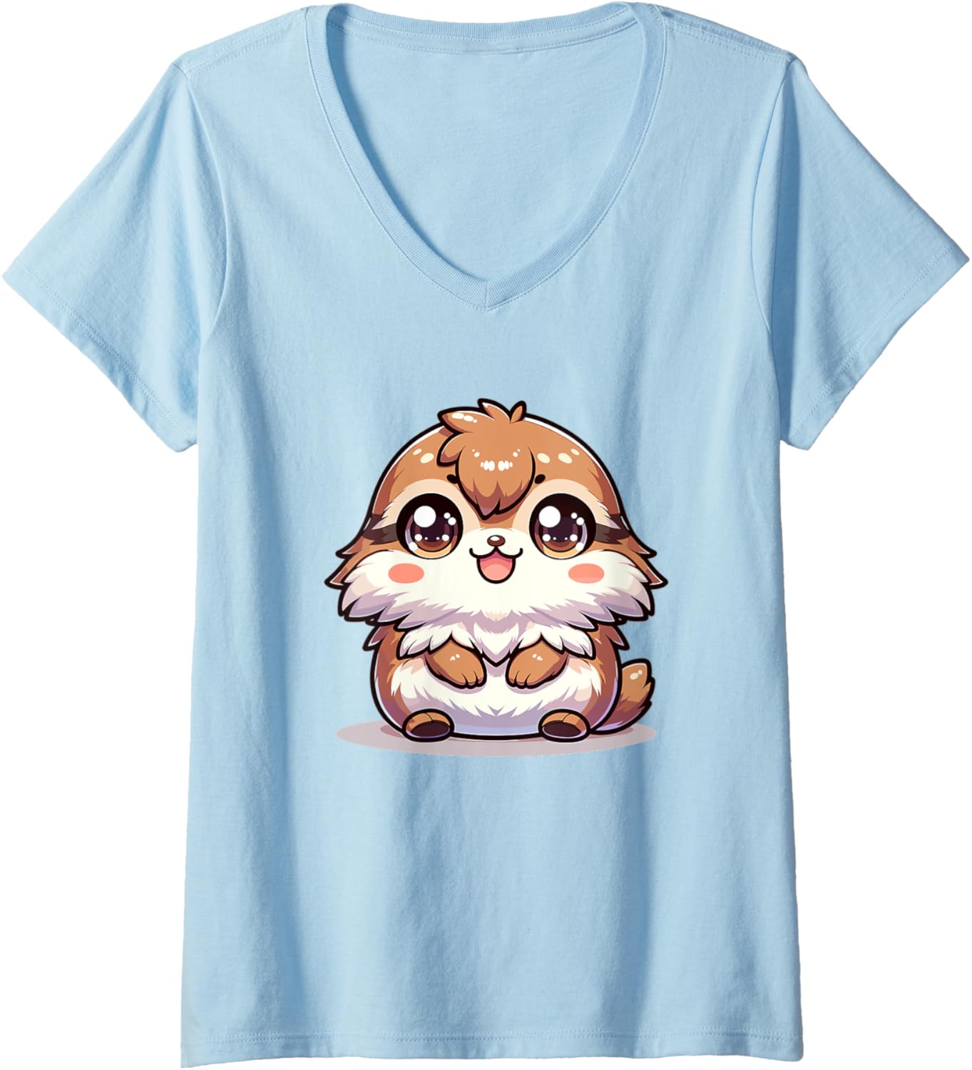 Womens Adorable Cute Japanese Kawaii Chibi Lemming V-Neck