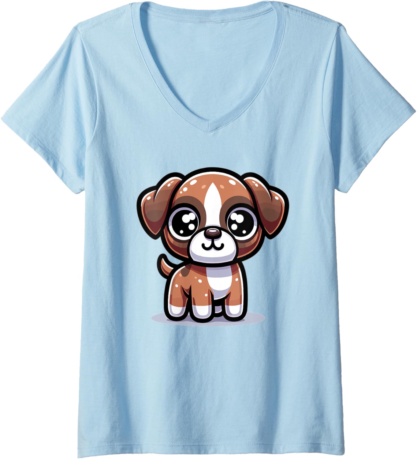 Womens Adorable Cute Japanese Kawaii Chibi Boxer V-Neck