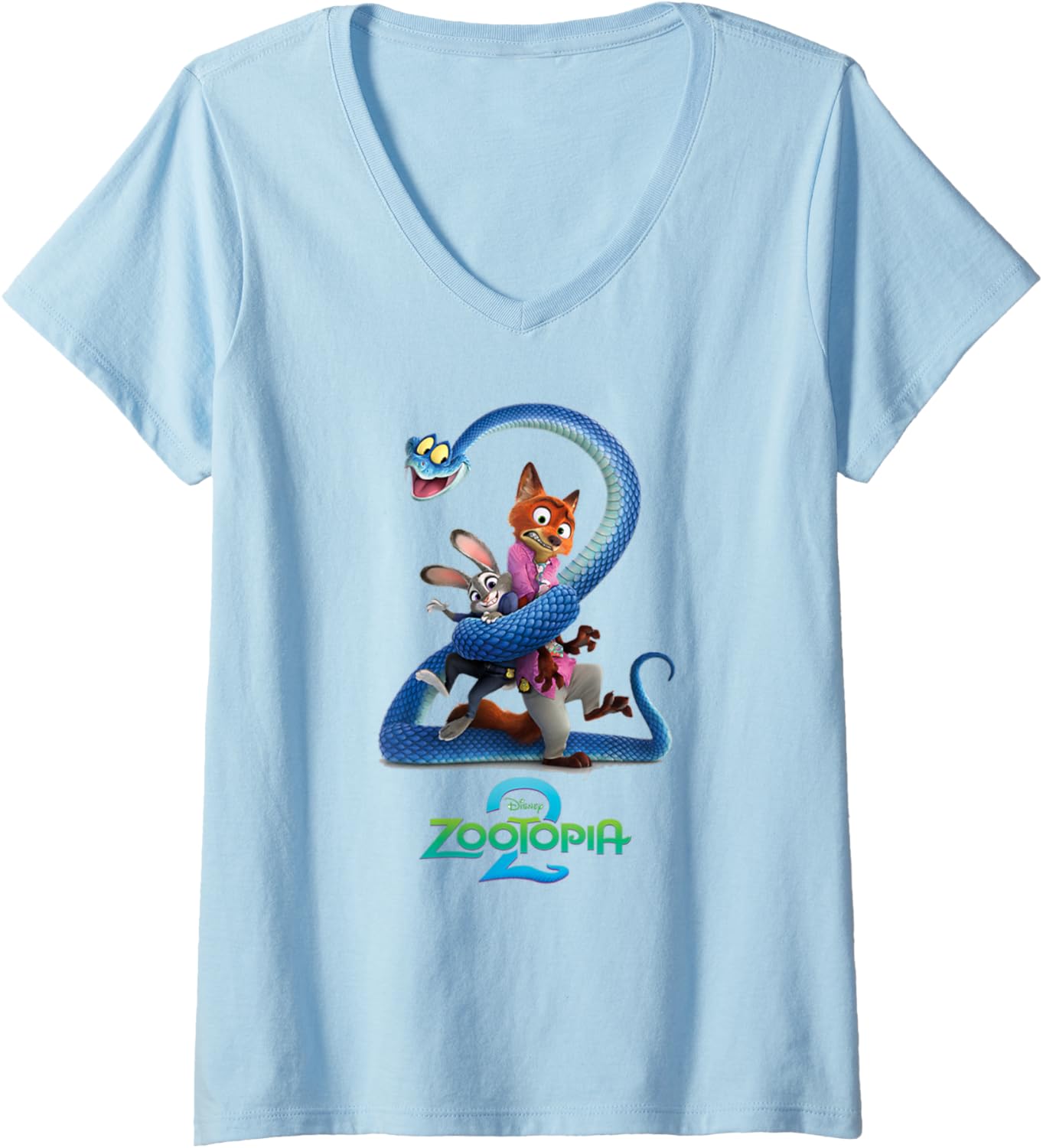 Womens Disney Zootopia 2 Funny Group Shot Movie Poster V-Neck