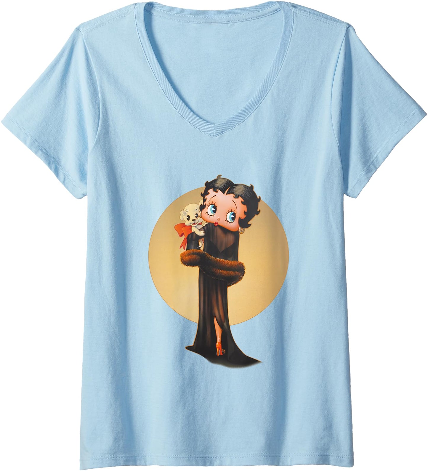 Womens Betty Boop Pin-Up Night Gown With Pudgy V-Neck