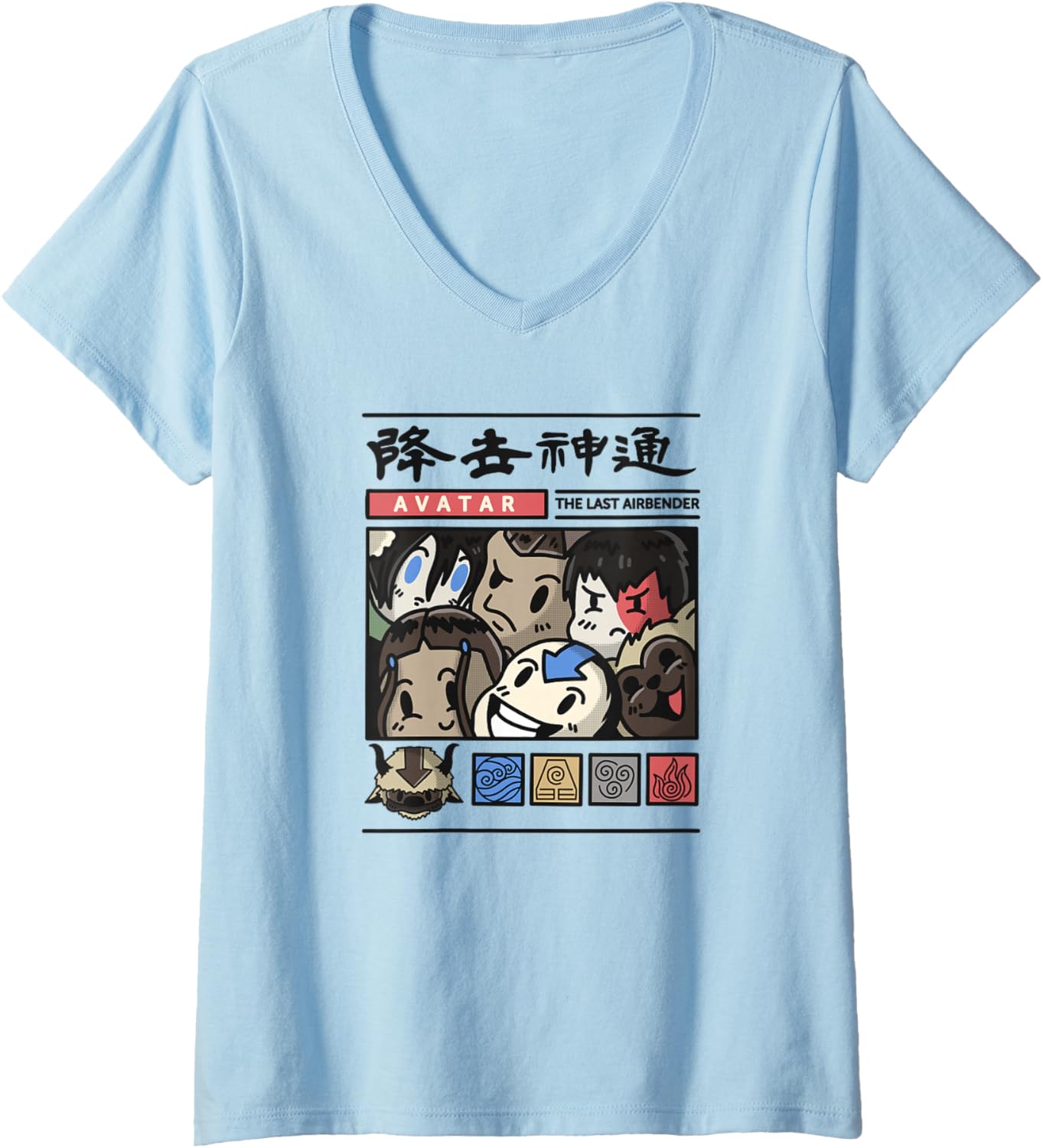 Womens Avatar: The Last Airbender Chibi Comic V-Neck