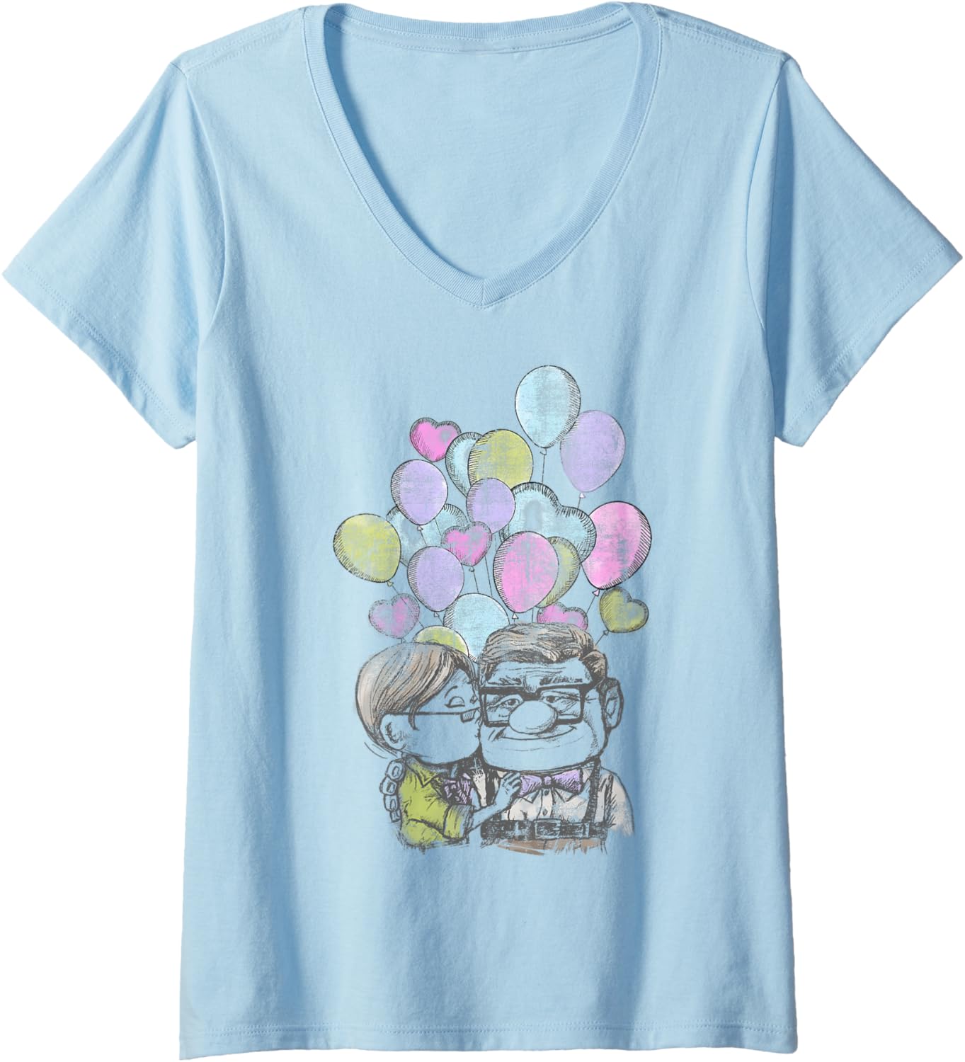 Womens Disney Pixar Up Carl And Ellie Love V-Neck