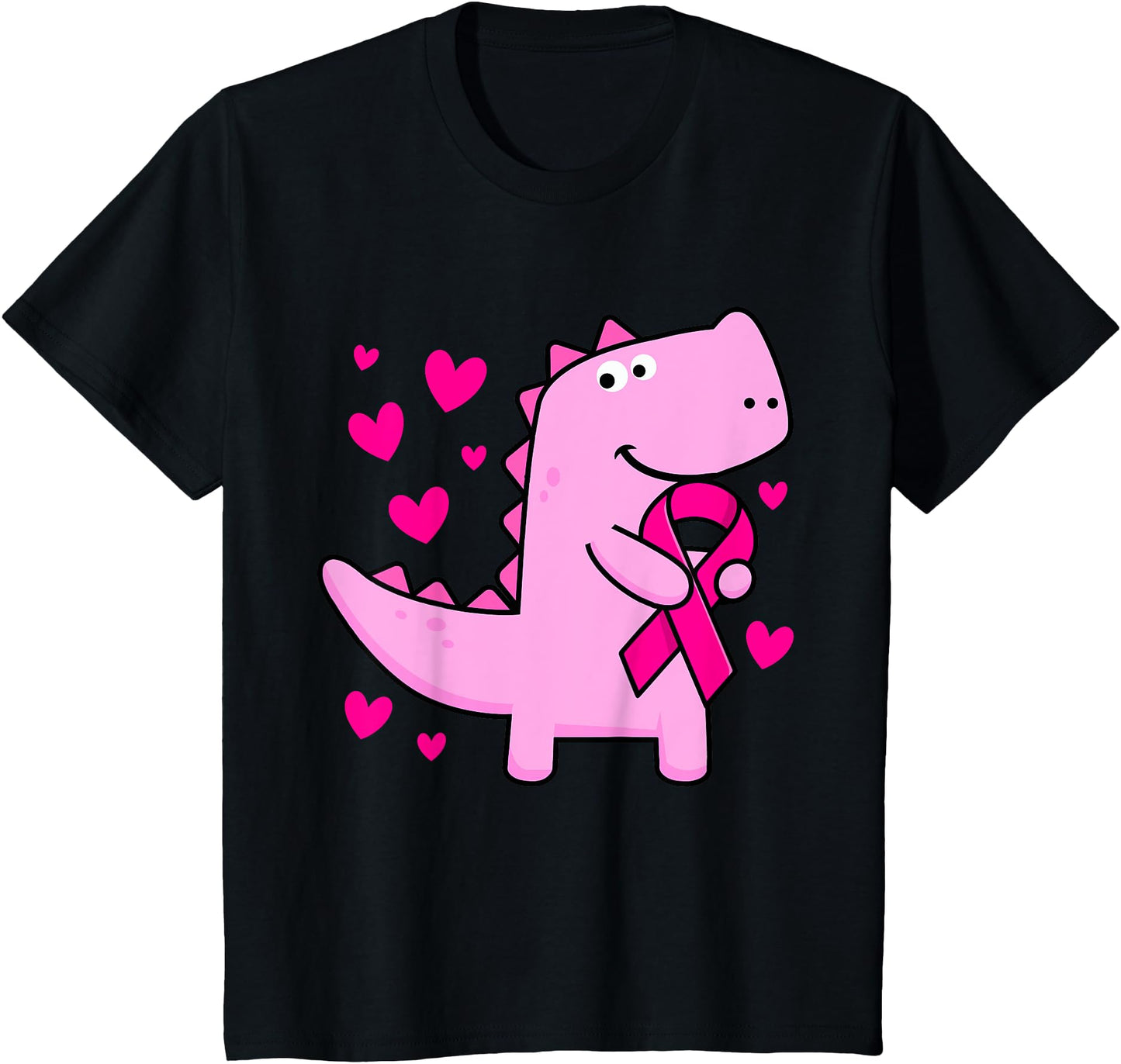Kids Pink Ribbon T-Rex Breast Cancer Awareness Boys Toddler