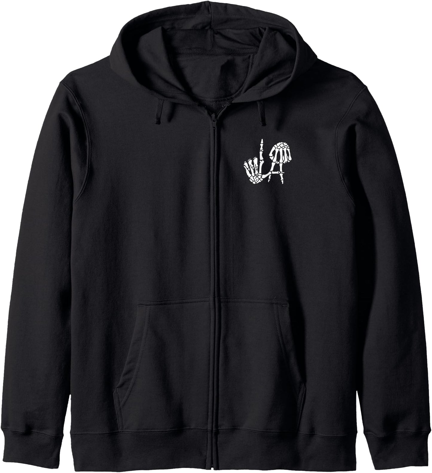 Los Angeles Hand Sign Skeleton Zip Hoodie