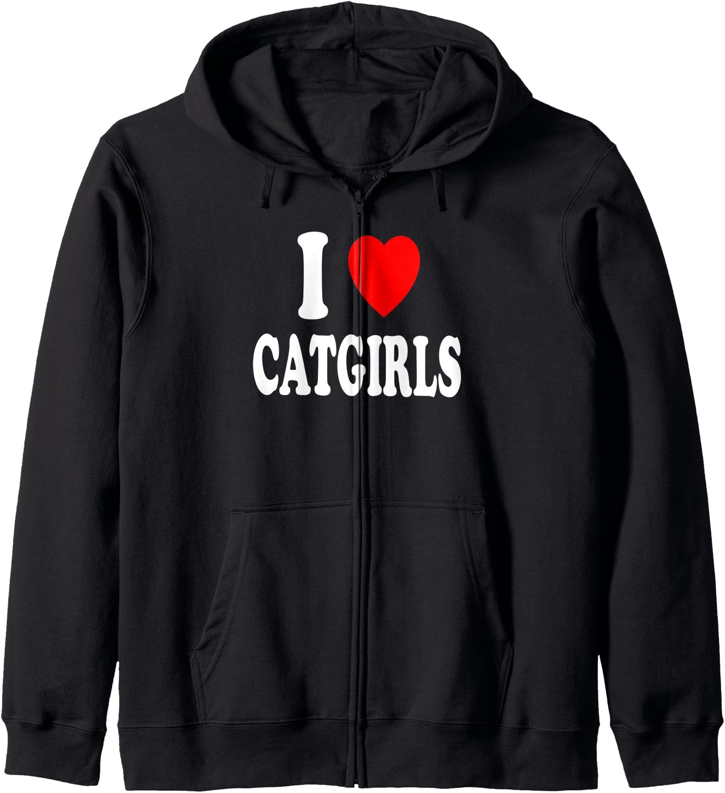 I Heart (Love) Catgirls Japanese Anime Manga Hoodie