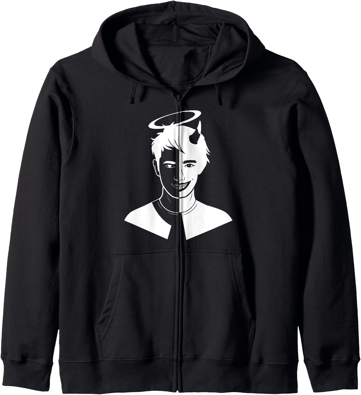 Bad Good Devil Angel Face for Mens Anime Hoodie