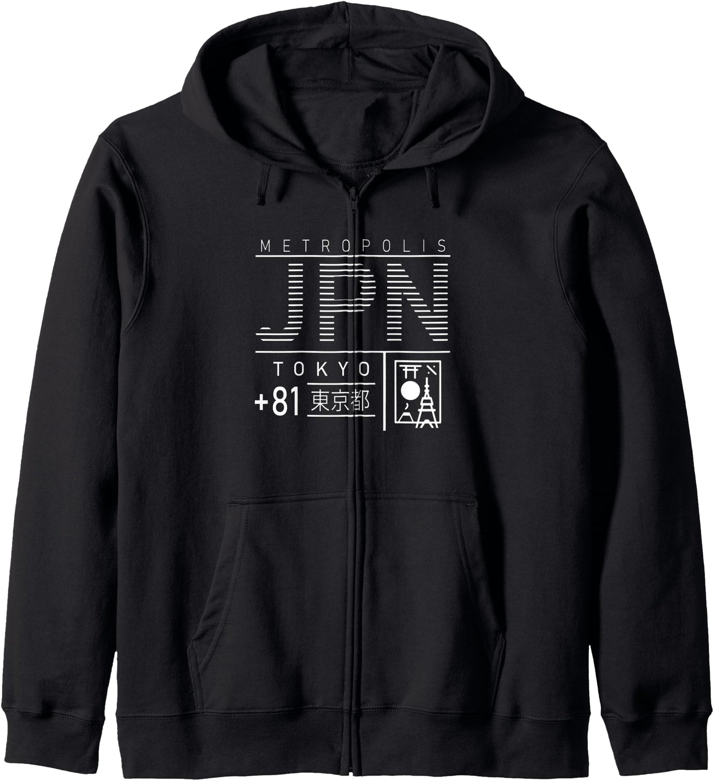 Japan Tokyo Streetwear Aesthetic Japanese Gifts MInimalism Zip Hoodie