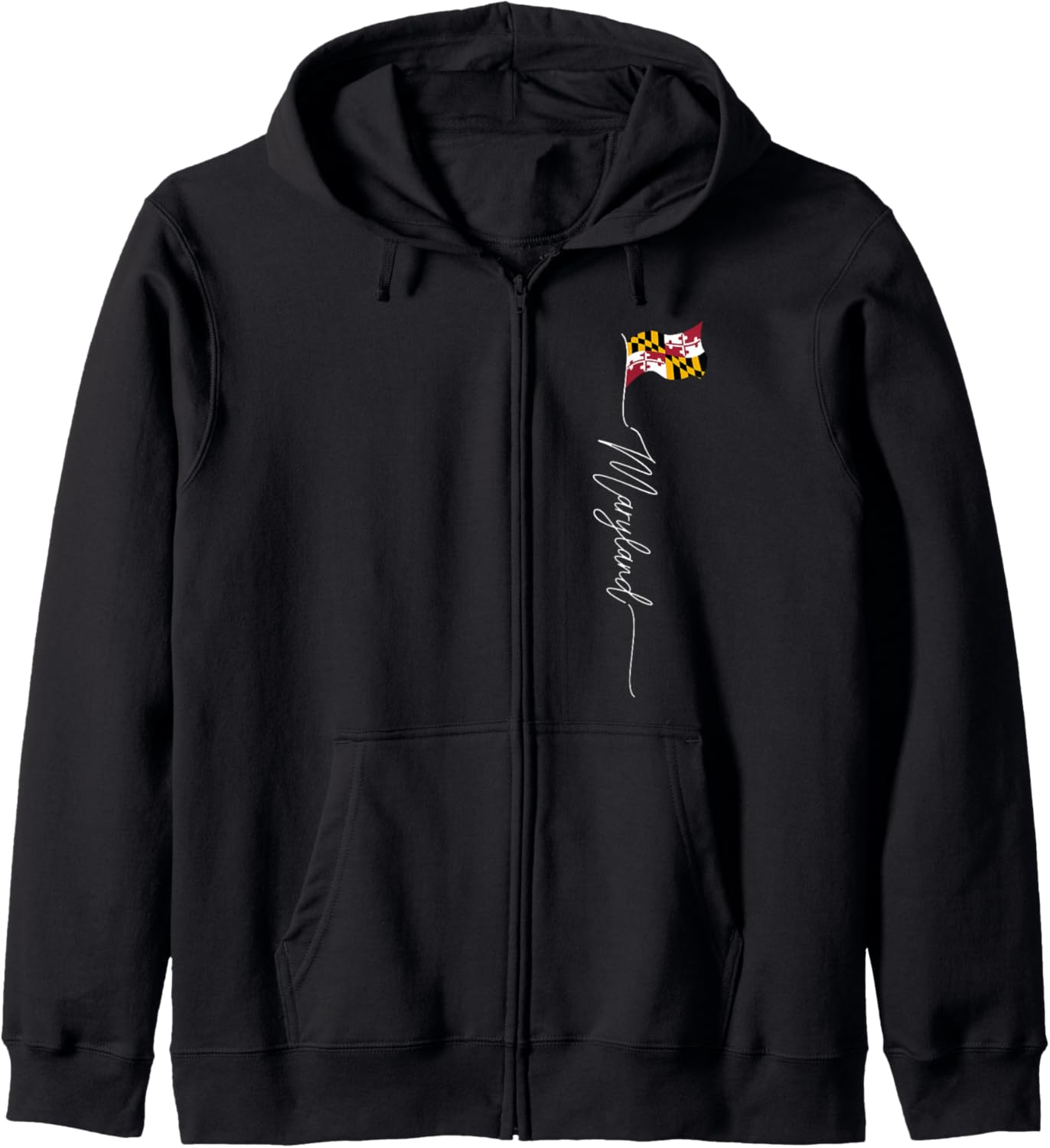 Maryland State Flag, Maryland Patriotic Signature Flag Zip Hoodie