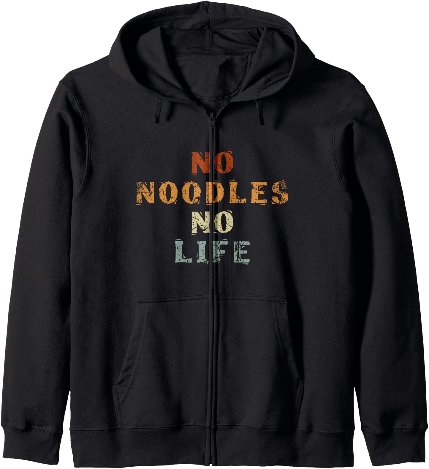 No Noodles No Life Lover Fan Vintage Ramen Japanese Otaku Zip Hoodie