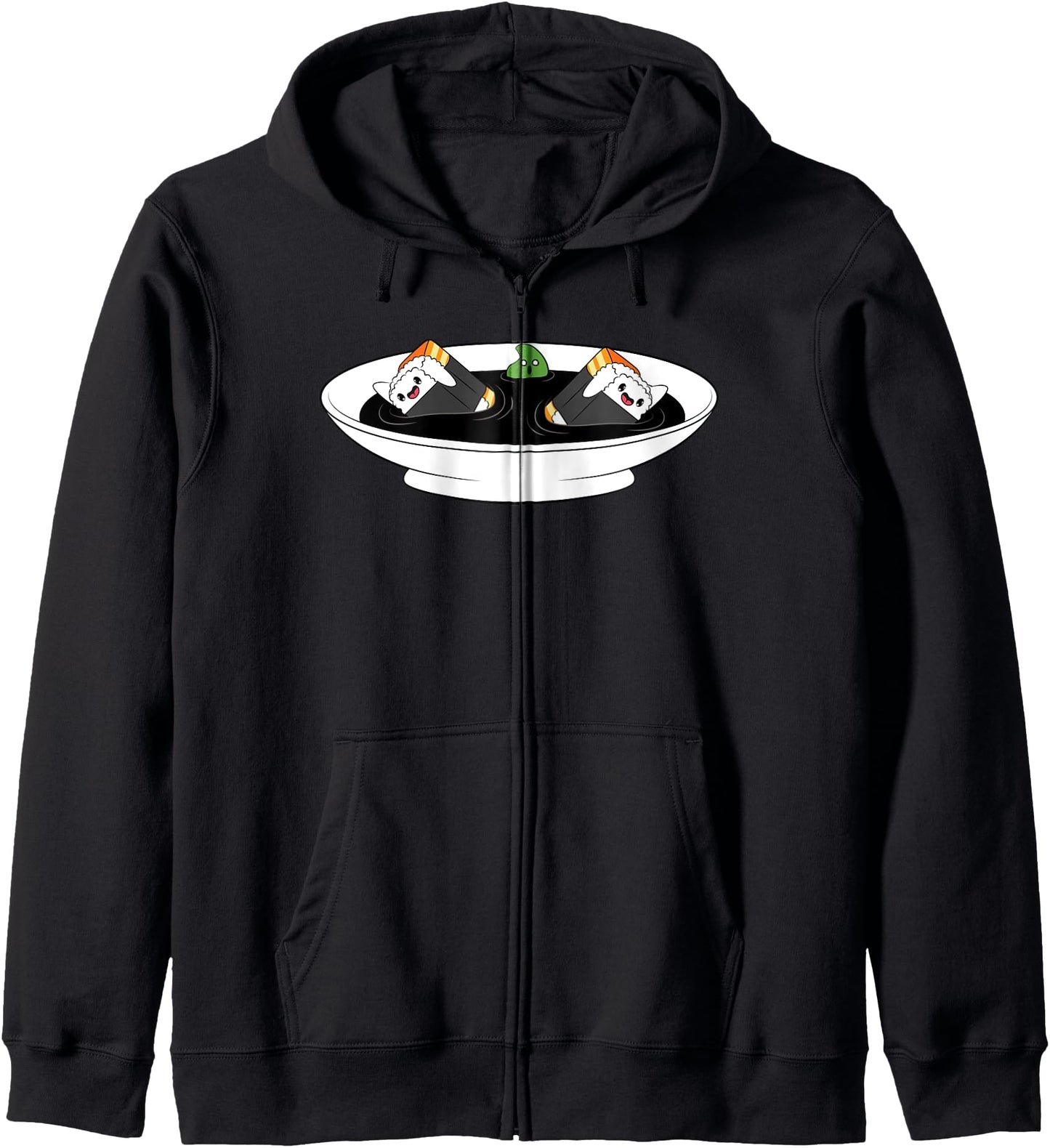 Sushi Wasabi In Soy Sauce Kawaii Anime Japanese Zip Hoodie