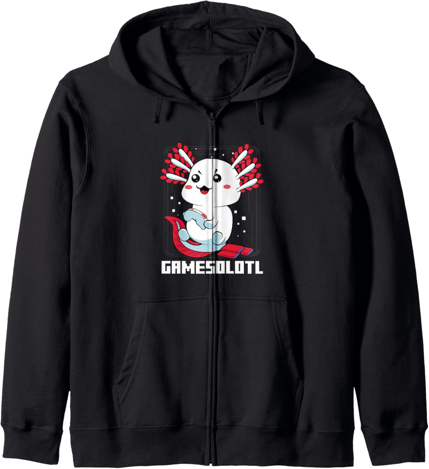 Gamesolotl Gamer Axolotl Fish Gaming Video Gamer Anime Fan Hoodie