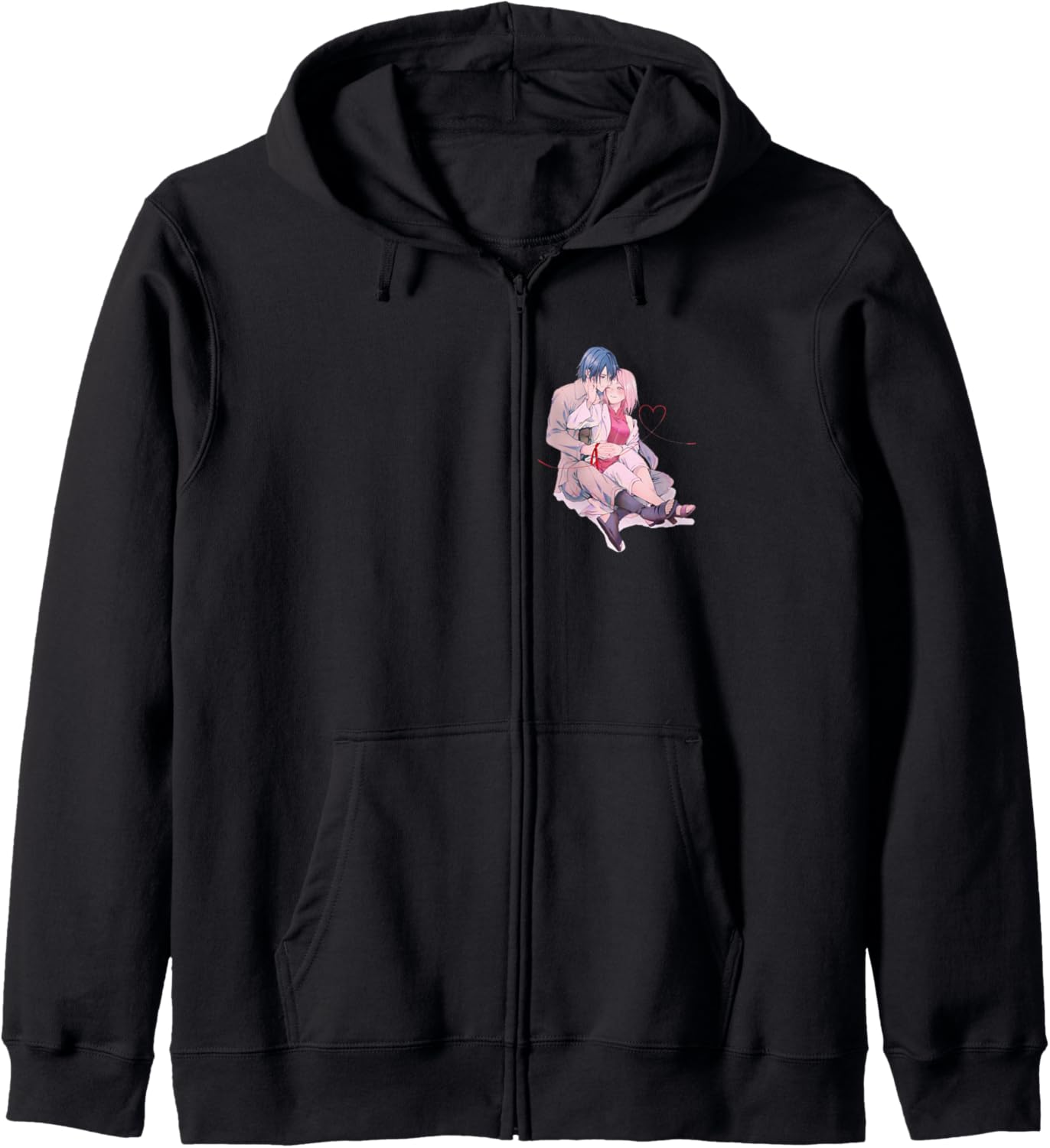 Romantic Anime Couple with Ruby Ring: SasuSaku Love Story Hoodie