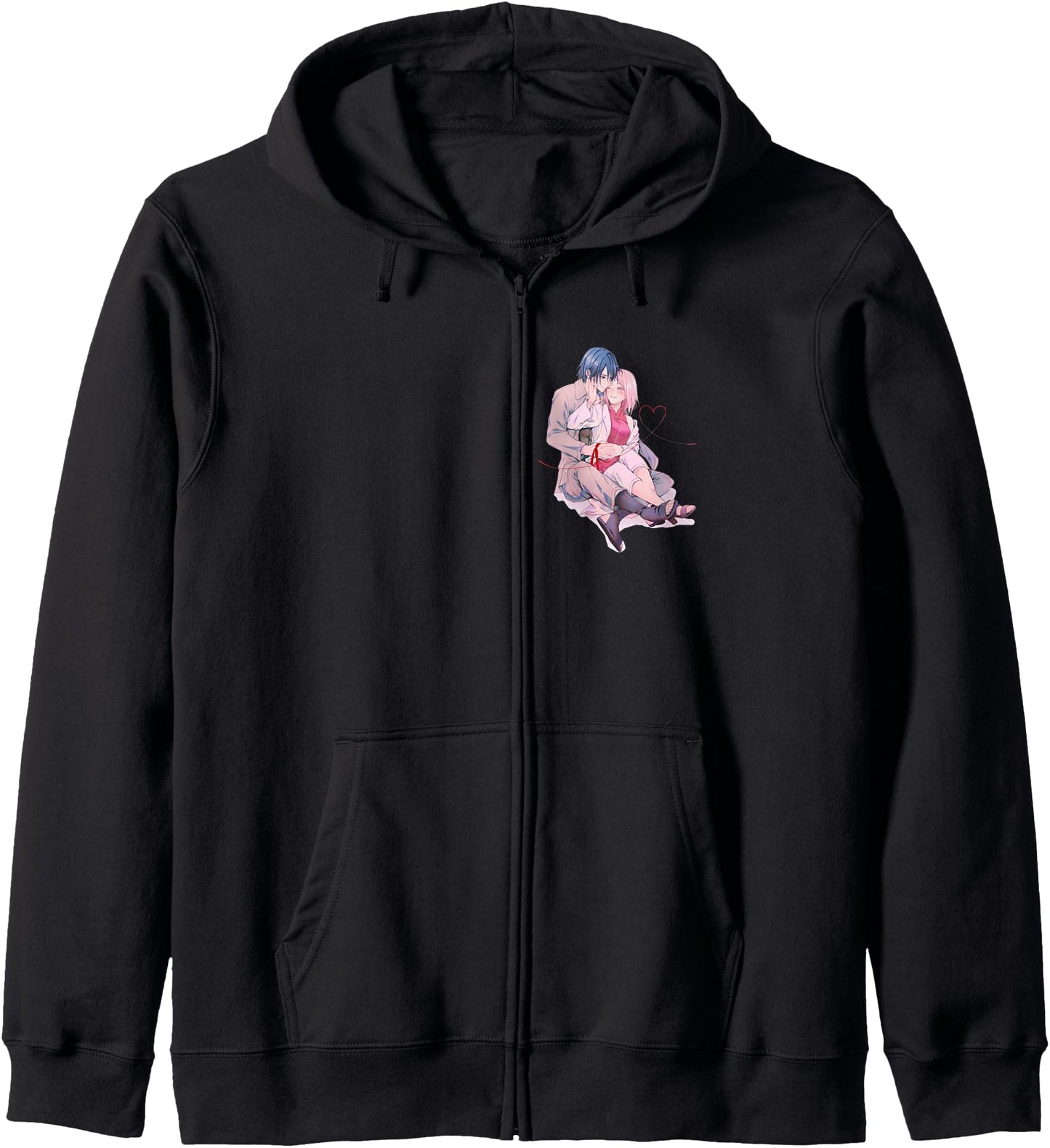 Romantic Anime Couple with Ruby Ring: SasuSaku Love Story Hoodie