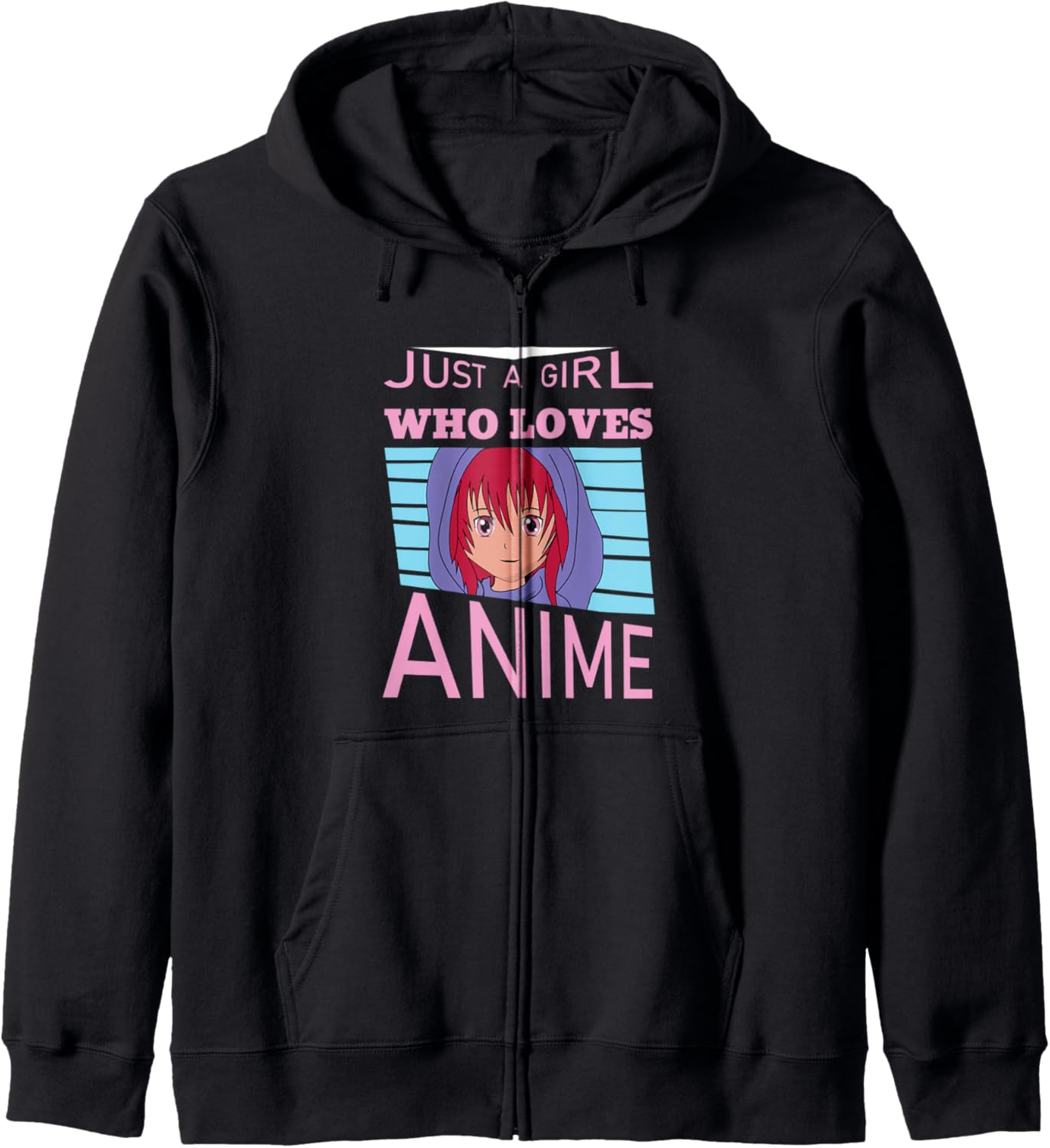 Anime Lover Black Woman Shirt Just A Girl Who Loves Anime Zip Hoodie