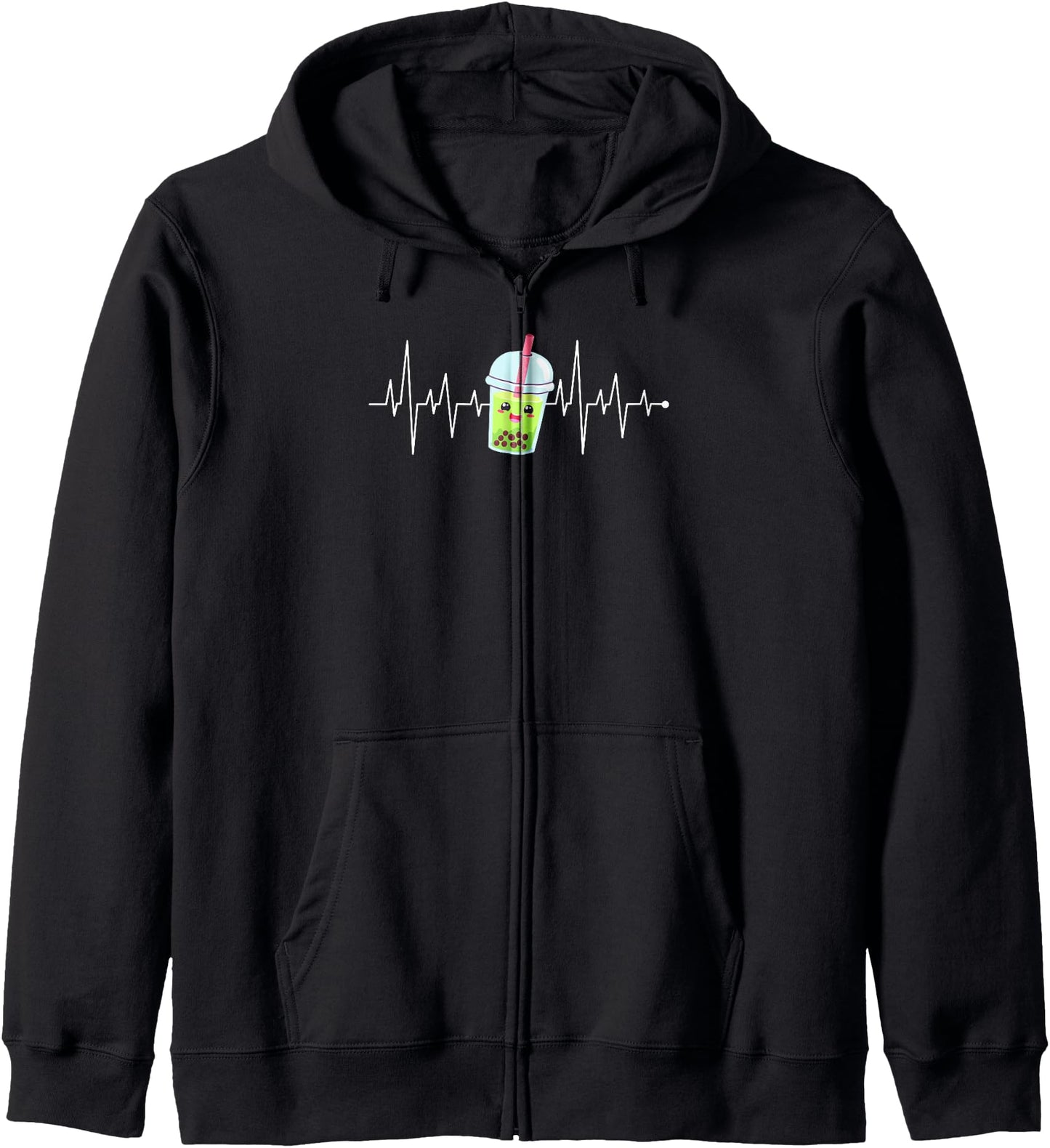 Heartbeat Boba Tea Bubble Anime Kawaii Hoodie