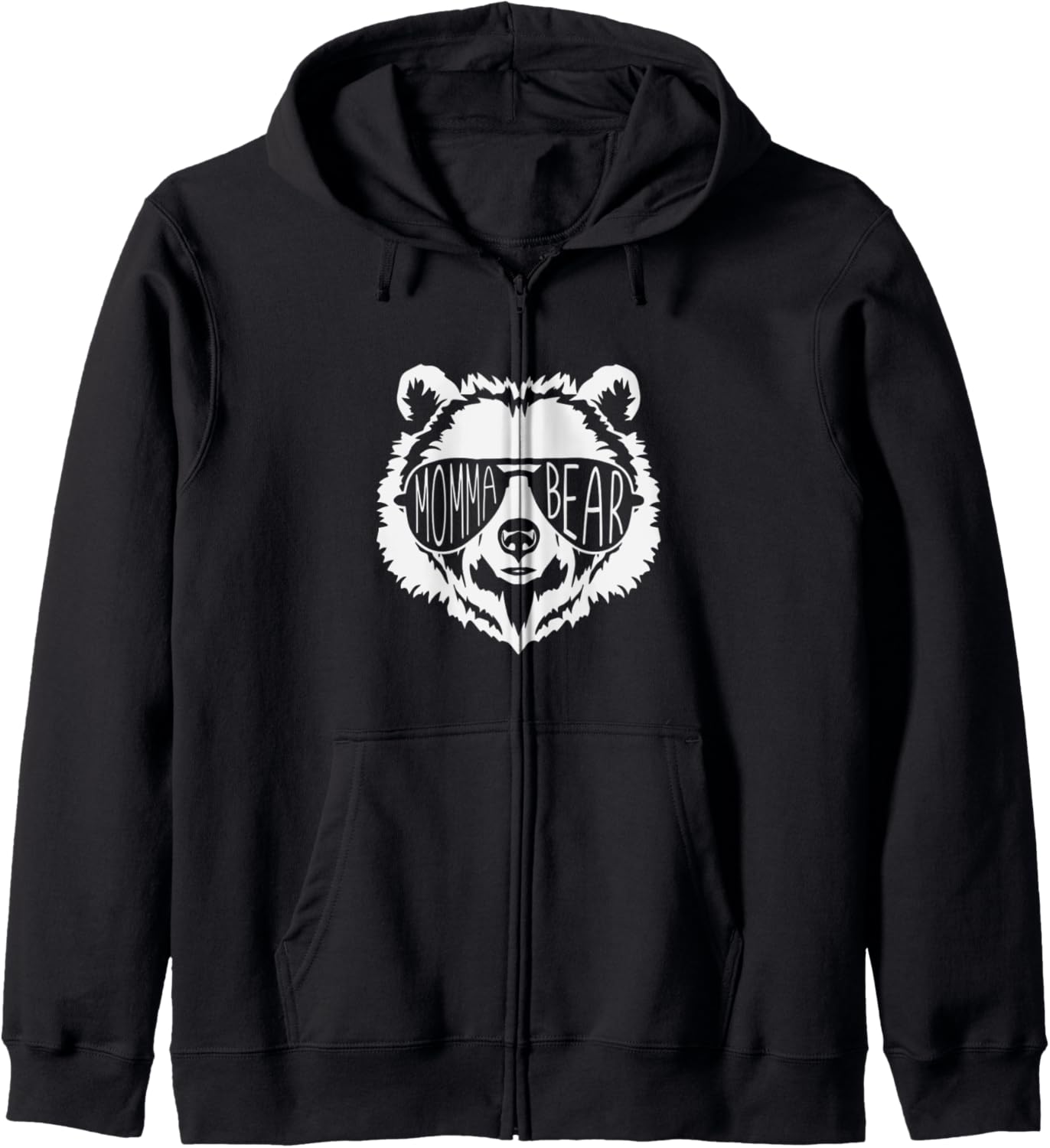 momma Bear Face with Sunglasses Zip Hoodie