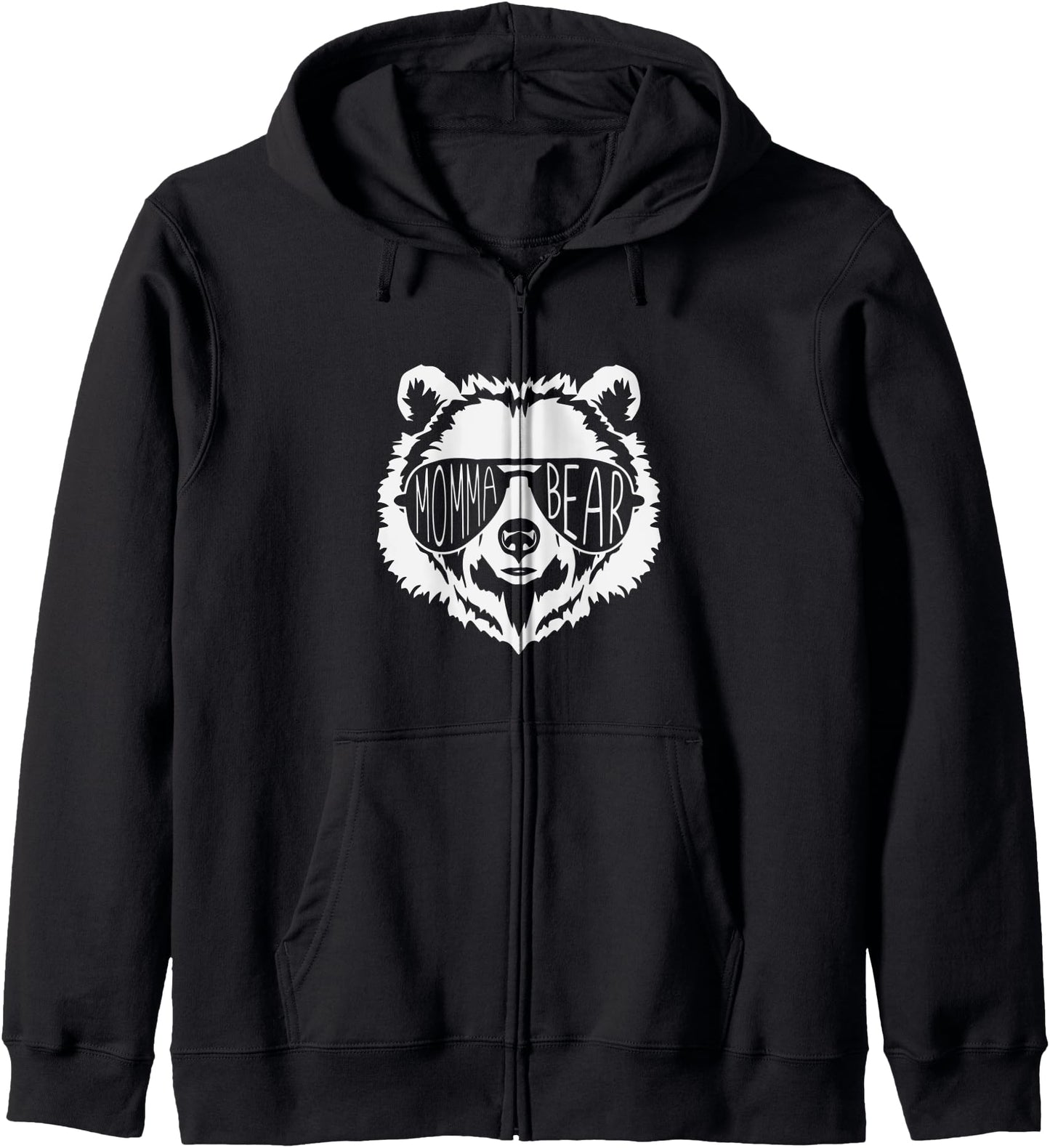 momma Bear Face with Sunglasses Zip Hoodie