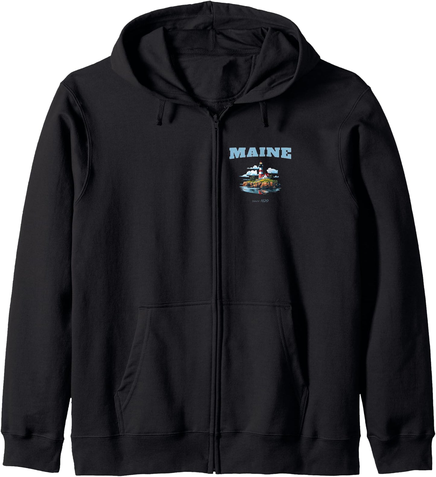 Maine Lighthouse on the Coast Zip Hoodie