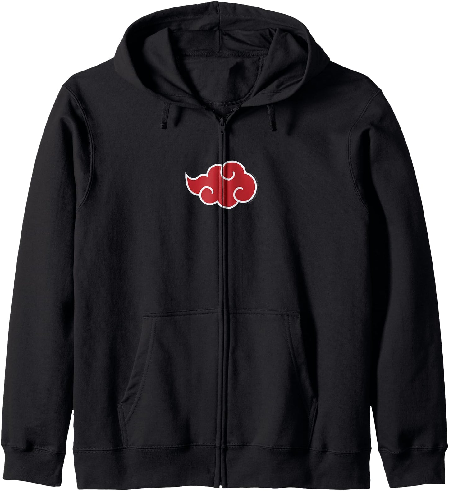 Naruto Shippuden Akatsuki Red Cloud Symbol Centered Anime Hoodie