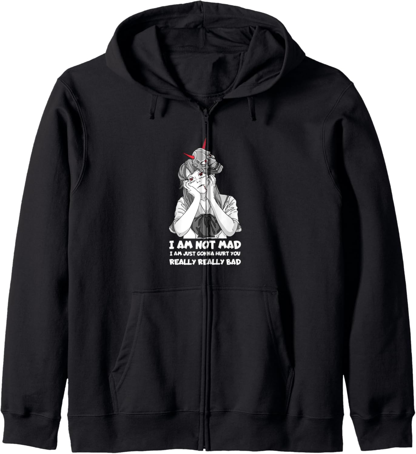I'm Not Mad Yandere Oni Mask Japanese Demon Lewd Anime Hoodie