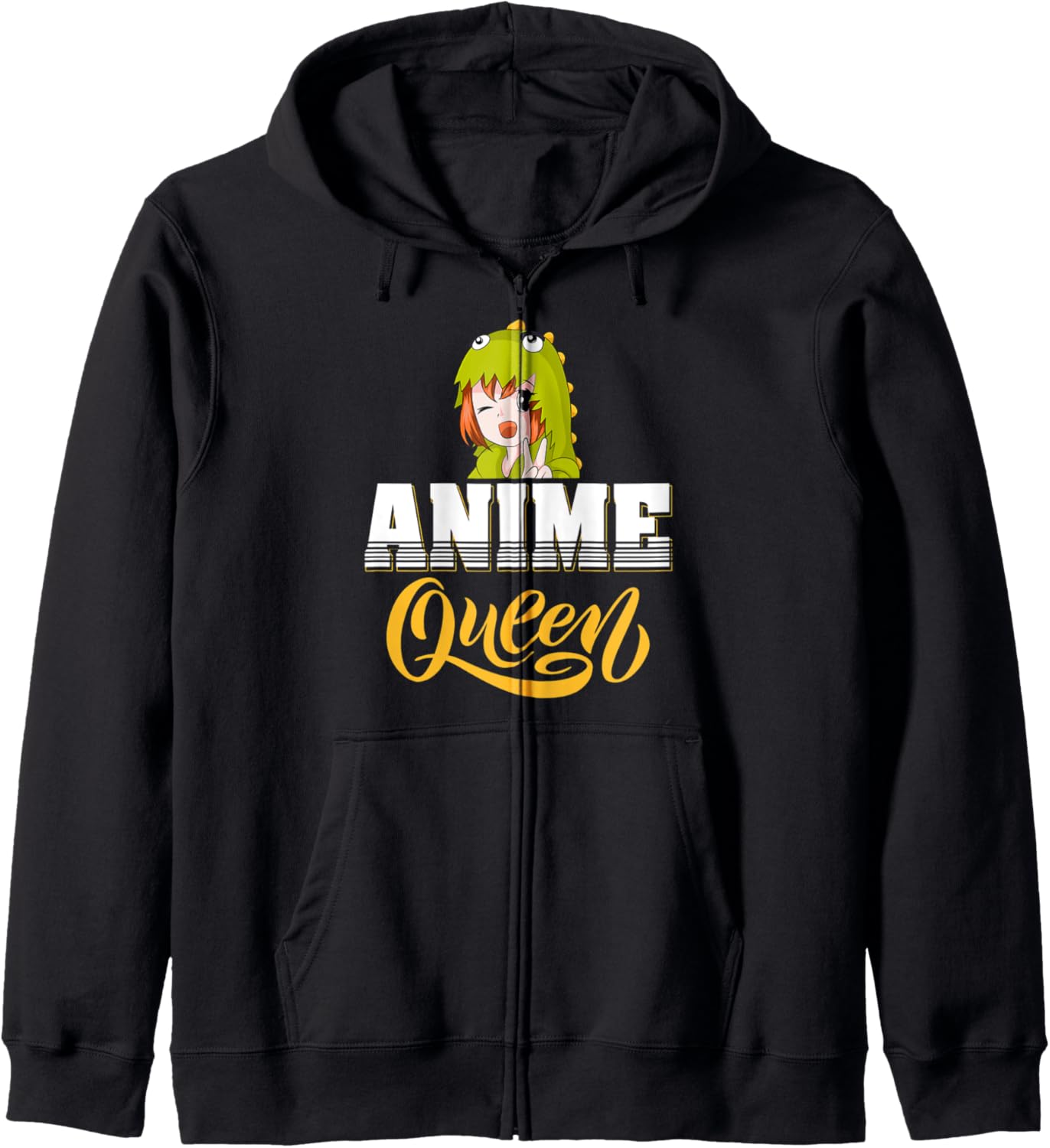 Kawaii Japanese Otaku Girls Women Manga Anime Queen Zip Hoodie