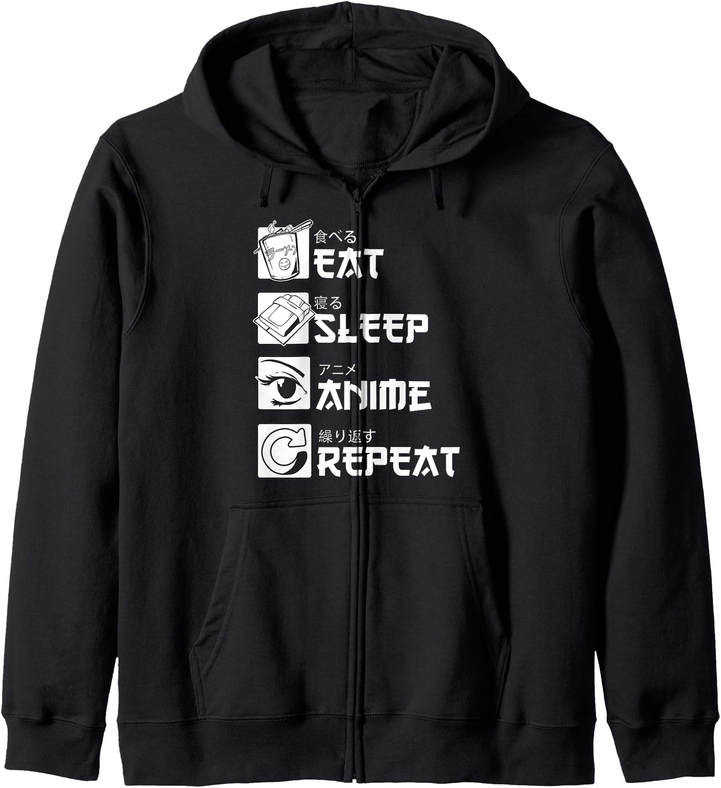 Eat Sleep Anime Repeat Kawaii Shirt Women Tees Mens Graphic Hoodie