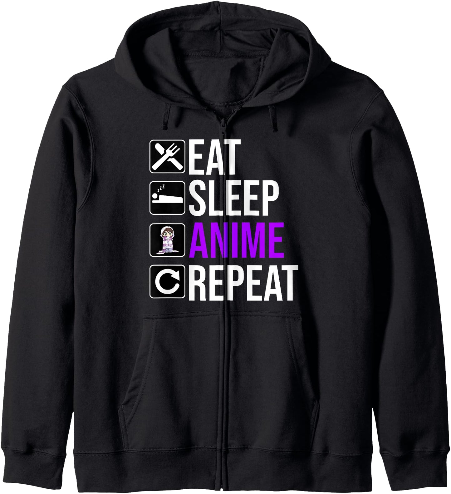 Anime Lover Funny - Eat Sleep Anime Repeat Hoodie