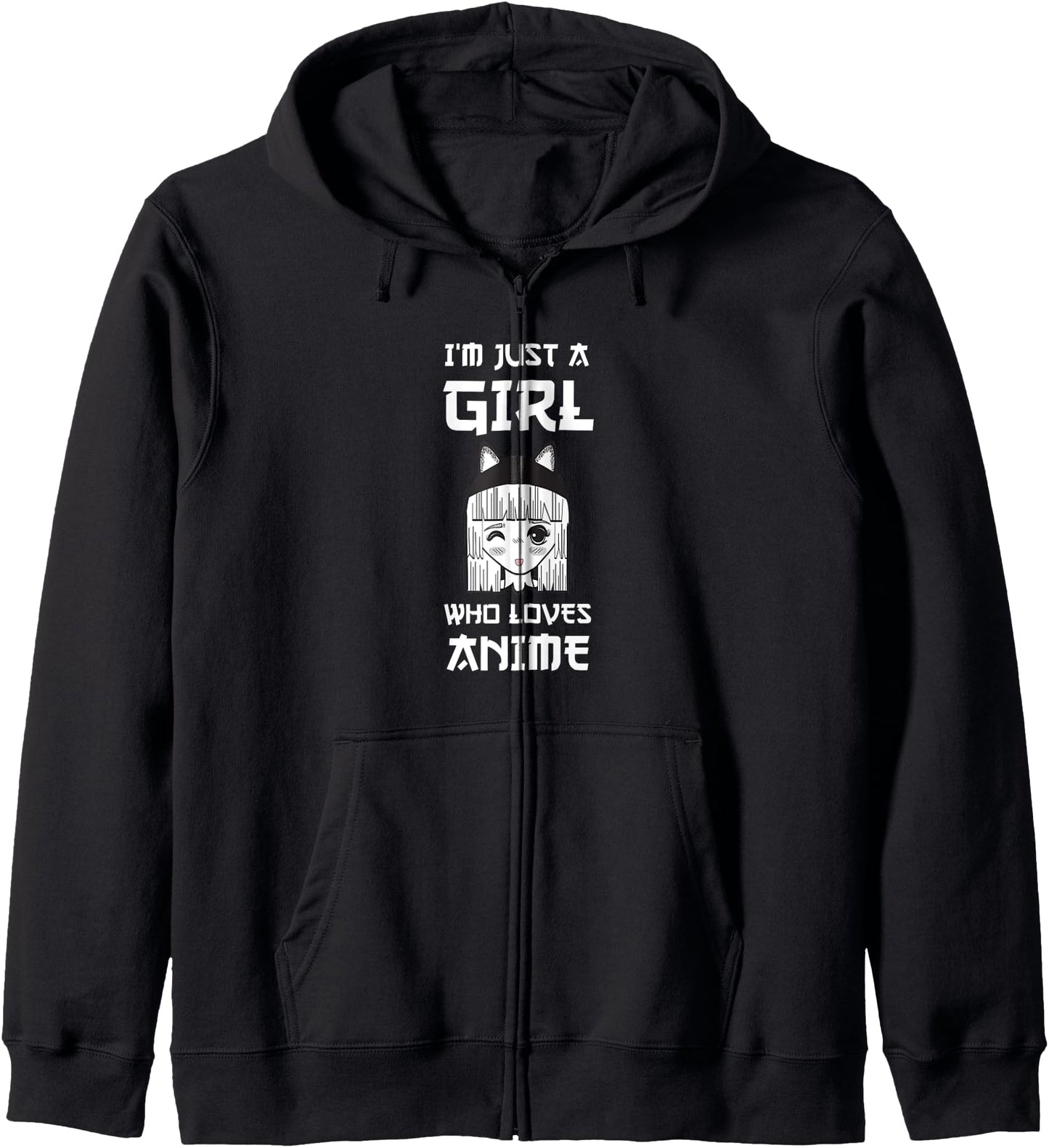 Anime Girls Teens I'm Just a Girl Who Loves Anime Hoodie