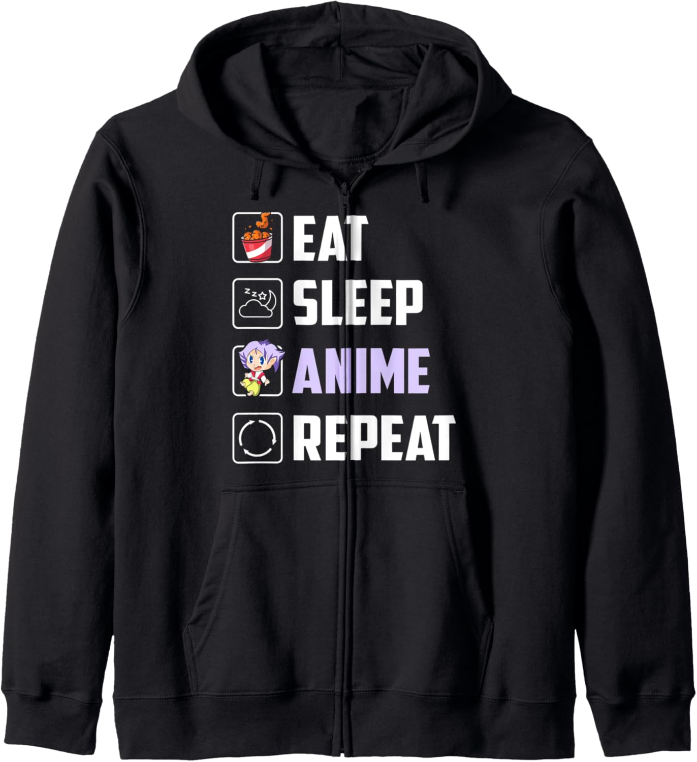 Otaku Chicken Nuggets Kawaii Japanese Manga Foodie Anime Zip Hoodie