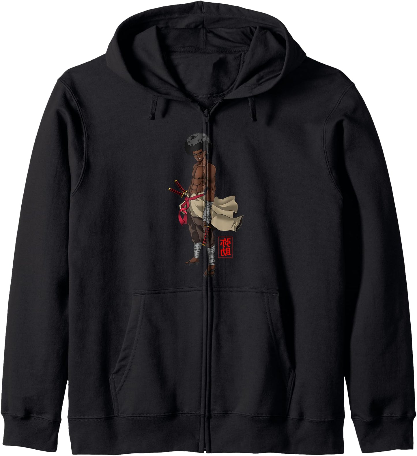 Samurai Afro Black Yasuke Sengoku Warrior Ronin Anime Fan Hoodie