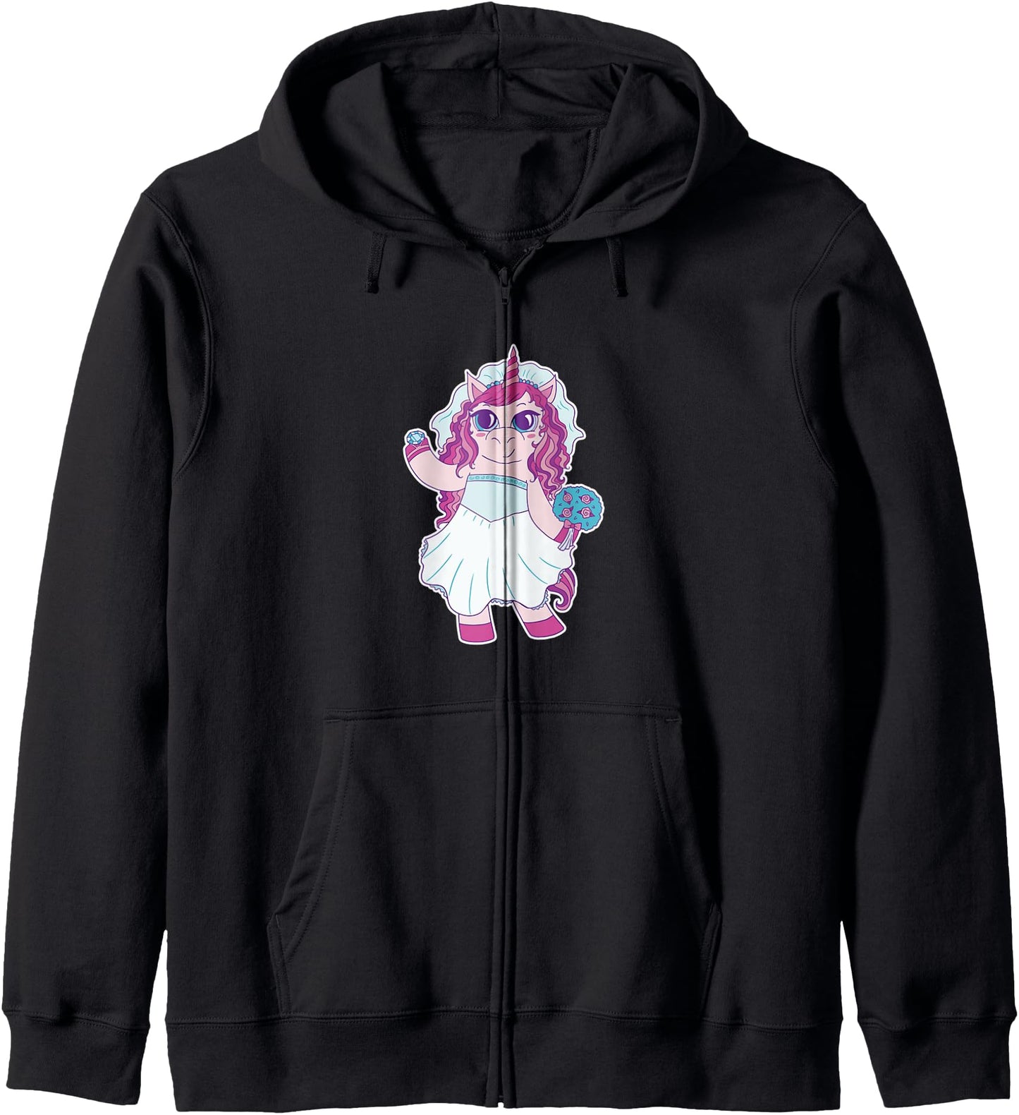 Unicorn Bride Wedding Dress Anime Cartoon Hoodie