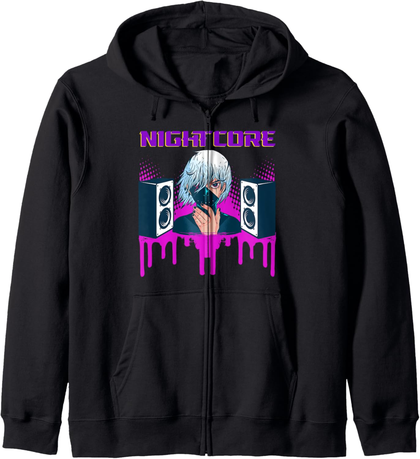 Manga nightcore music and Japanese equals love anime Zip Hoodie