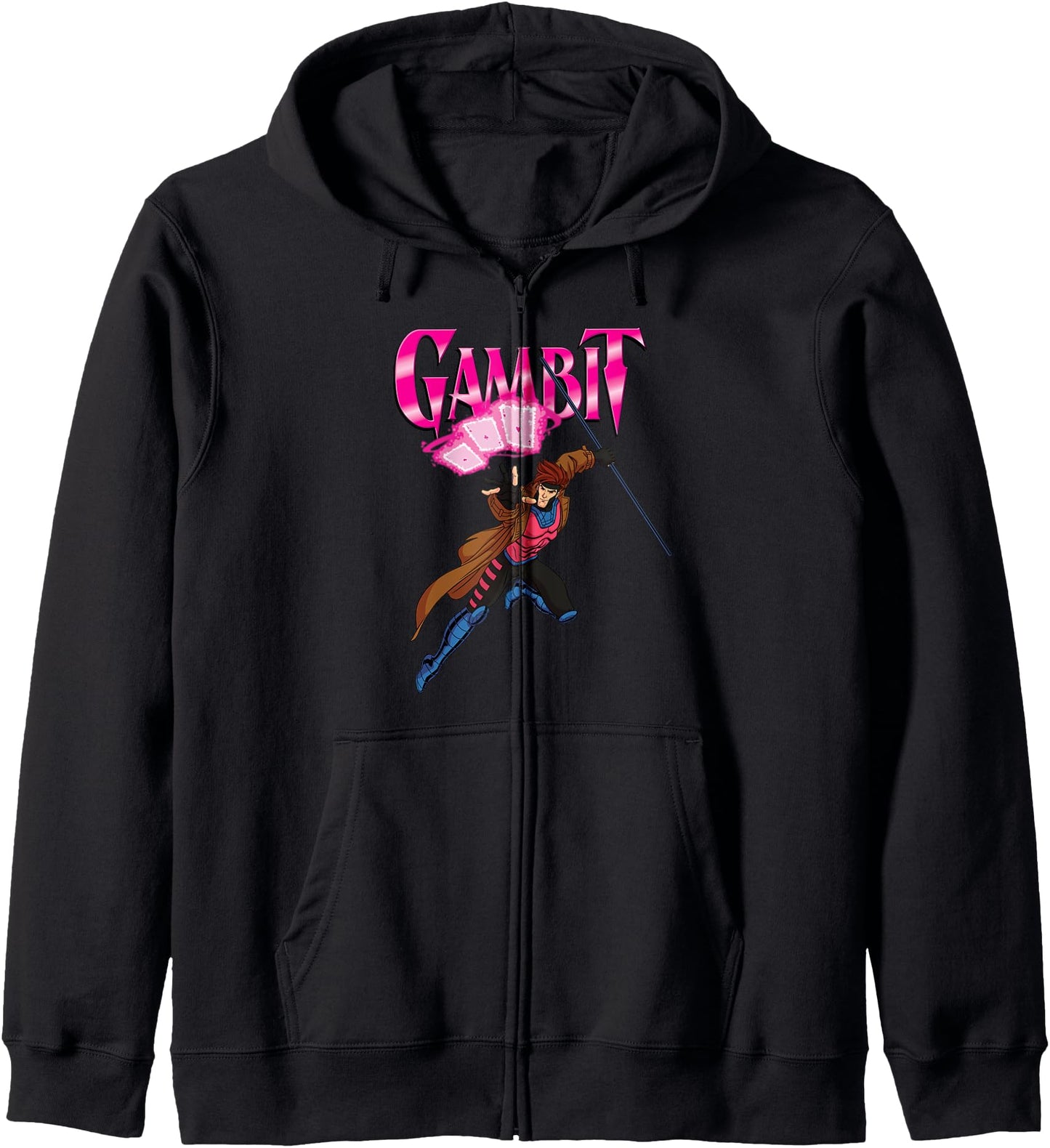 Marvel X-Men '97 Animated Series Gambit and Logo 2-Sided Zip Hoodie