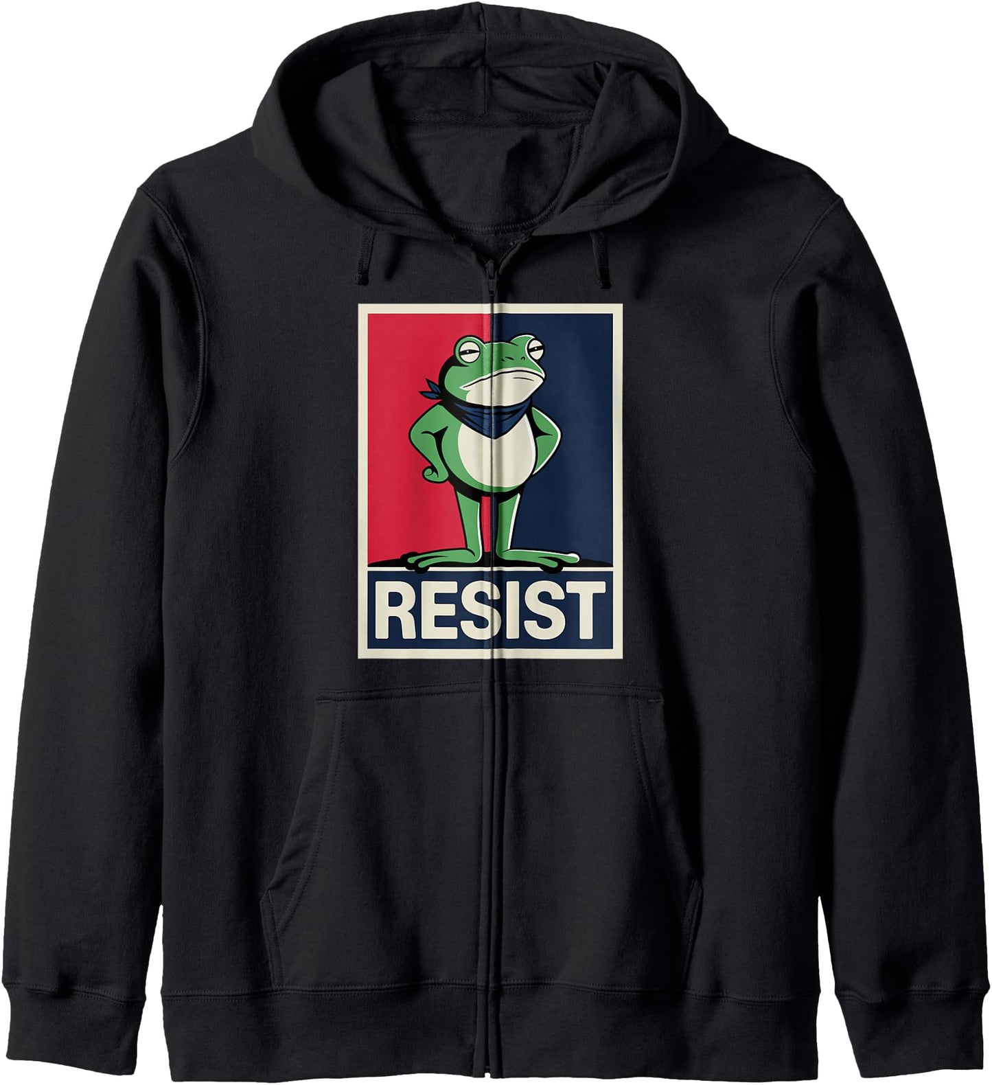 Portland Frog Protest for Men Women Activist Frog Resist Zip Hoodie