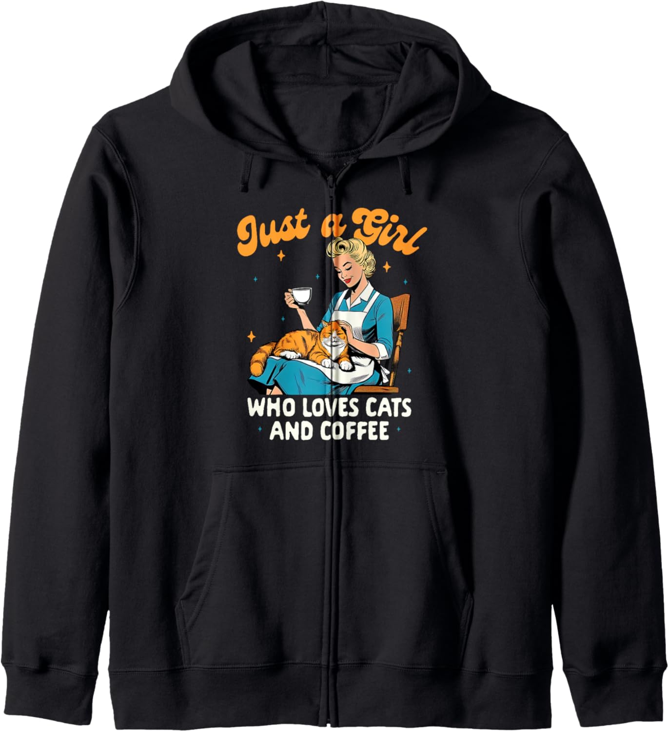 Cat Mom Cat Mama Coffee Lover Girl Who Loves Cats & Coffee Zip Hoodie